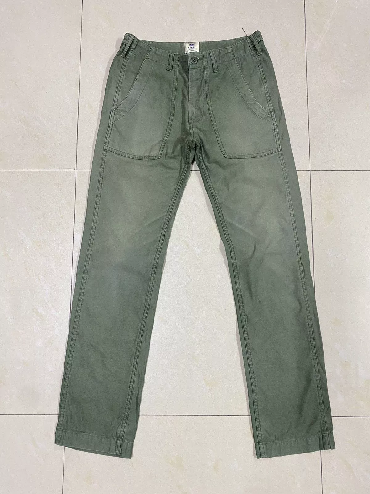 Beams Plus Casual Pants Beams Plus × Japanese Brand × Orslow Japanese Brand Beams Heart Fatique Pants Faded Green