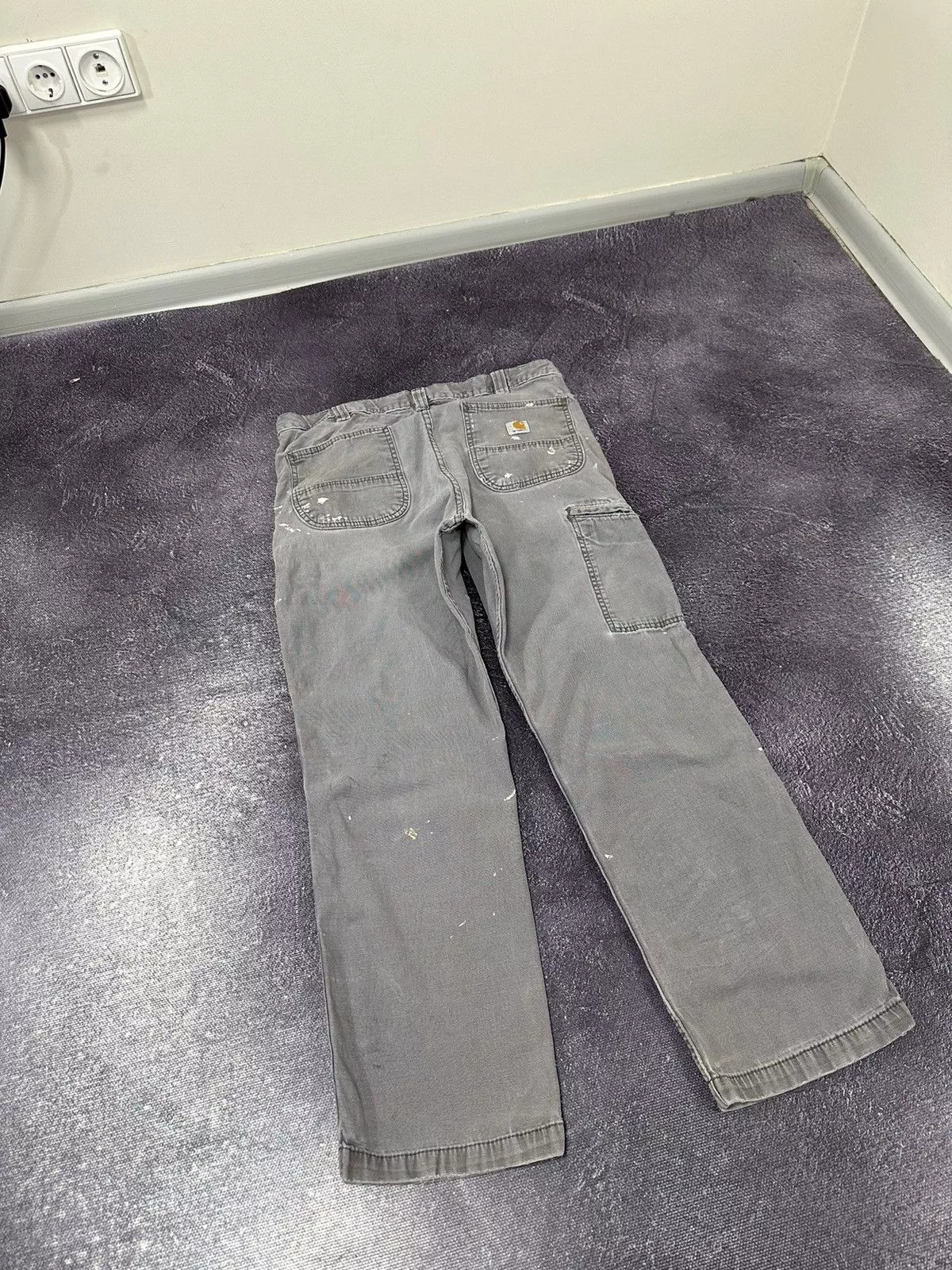 Carhartt Denim Vintage Carhartt Work Gray Painted Hype Baggy Pants Jeans Streetwear