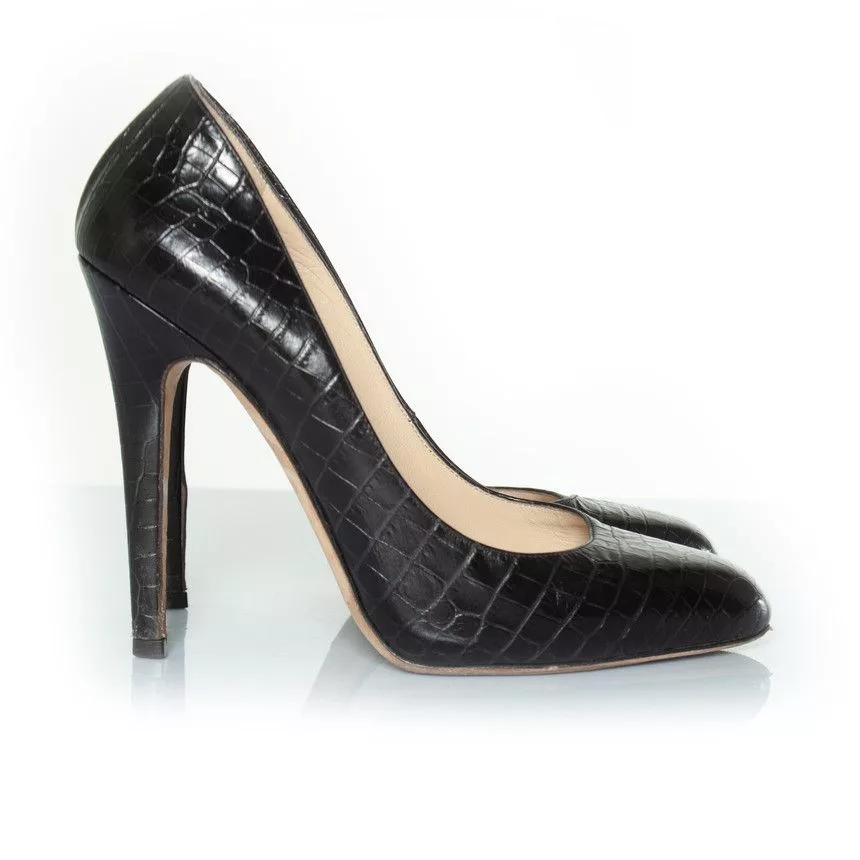 Jimmy Choo Heels Jimmy Choo, Croco printed heels in black