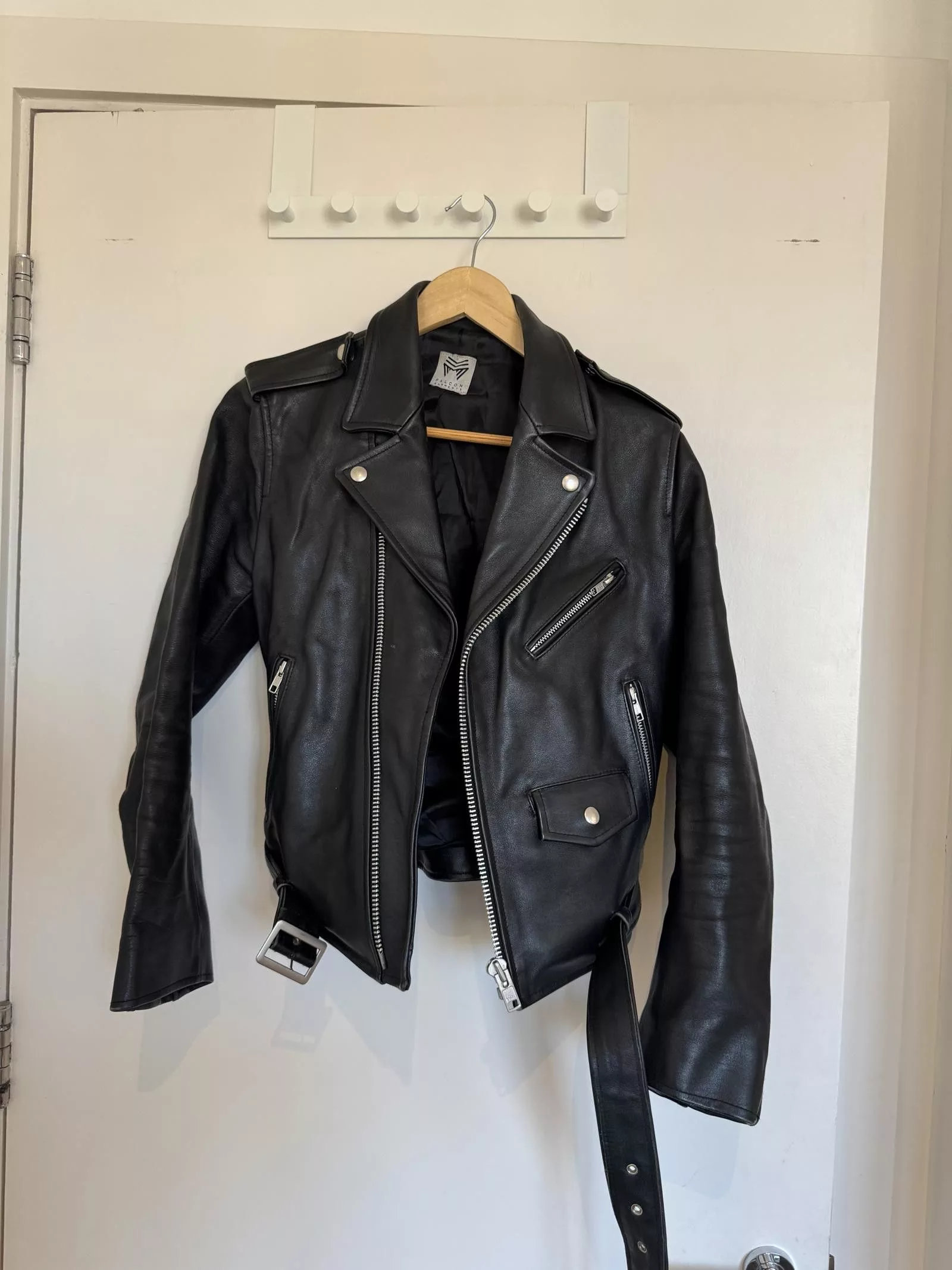 Designer Leather Jackets Designer Made in Korea. Leather Jacket. Fits a 10/12. Falcon Garments Black