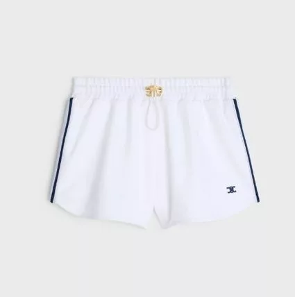 Celine Shorts Celine o1bcso1str0724 Mini Jupe Triomphe Jersey Double White Navy Multi