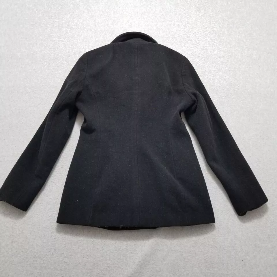 Calvin Klein Jackets Calvin Klein Coat Womens 2P Pockets Buttons Wool Jacket Black