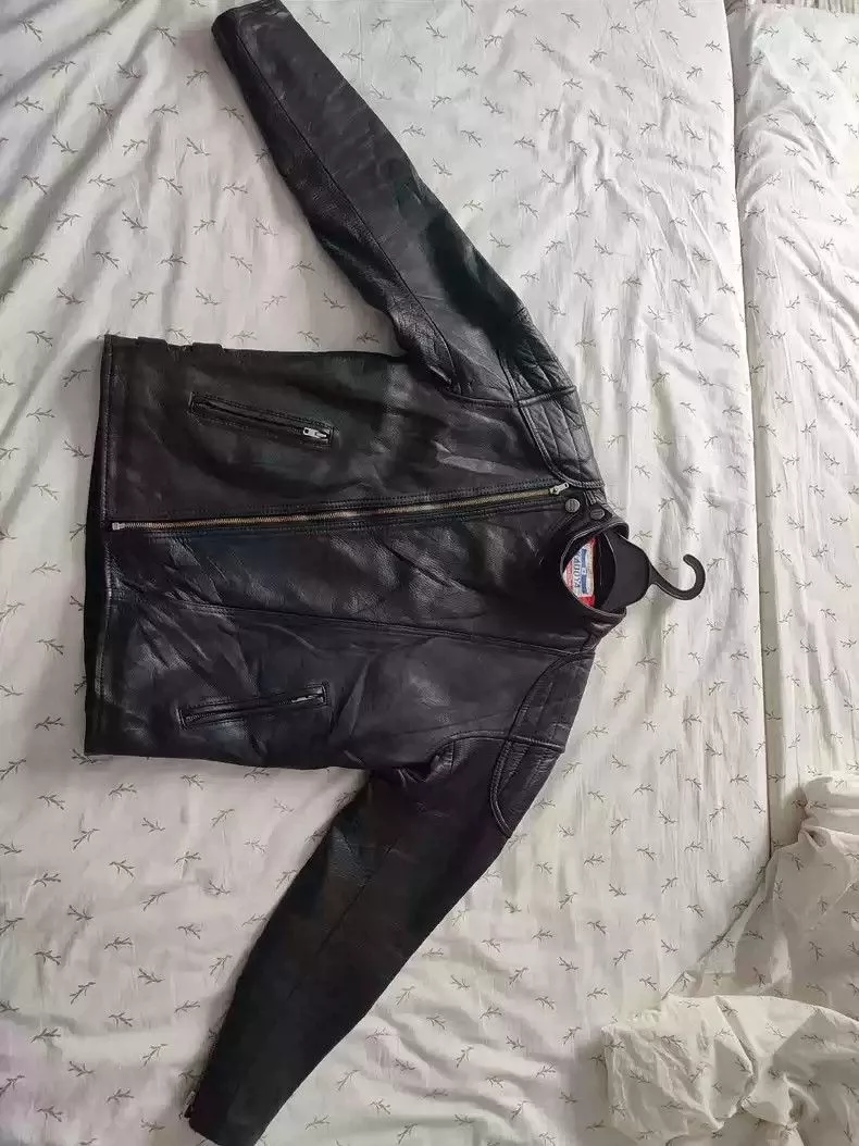 Kadoya Leather Jackets kadoya Locomotive cable-stayed leather coat Black