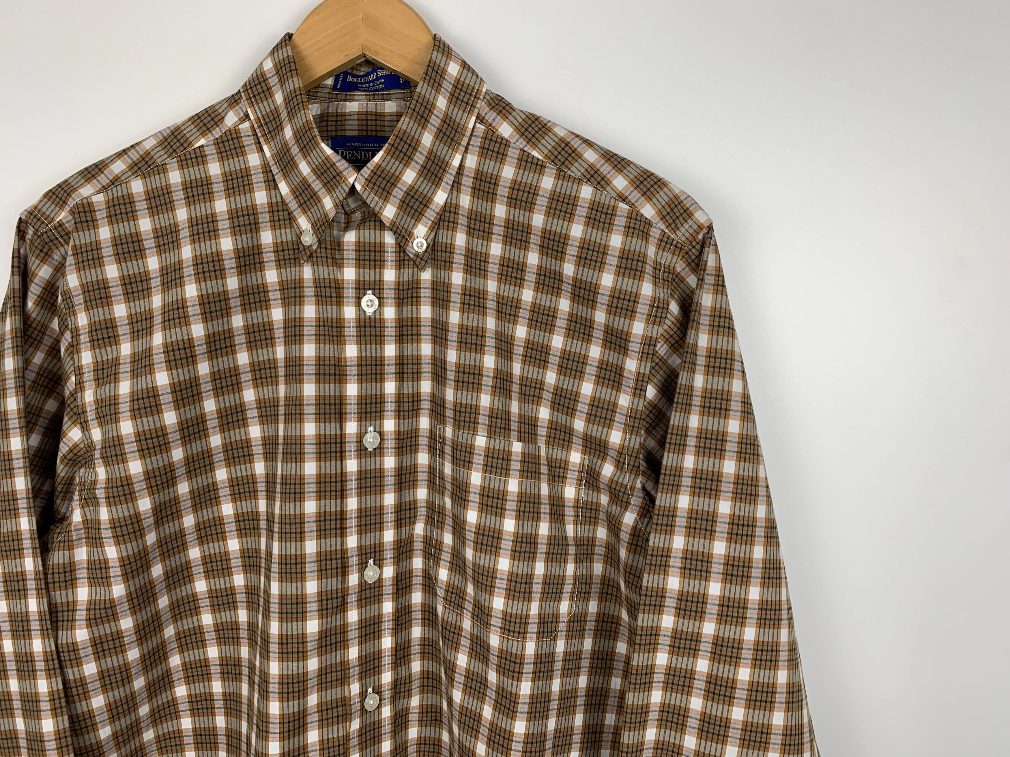 Pendleton Shirts Button Ups Pendleton Boulevard Button Down Shirt Plaid Cotton Size S Yellow