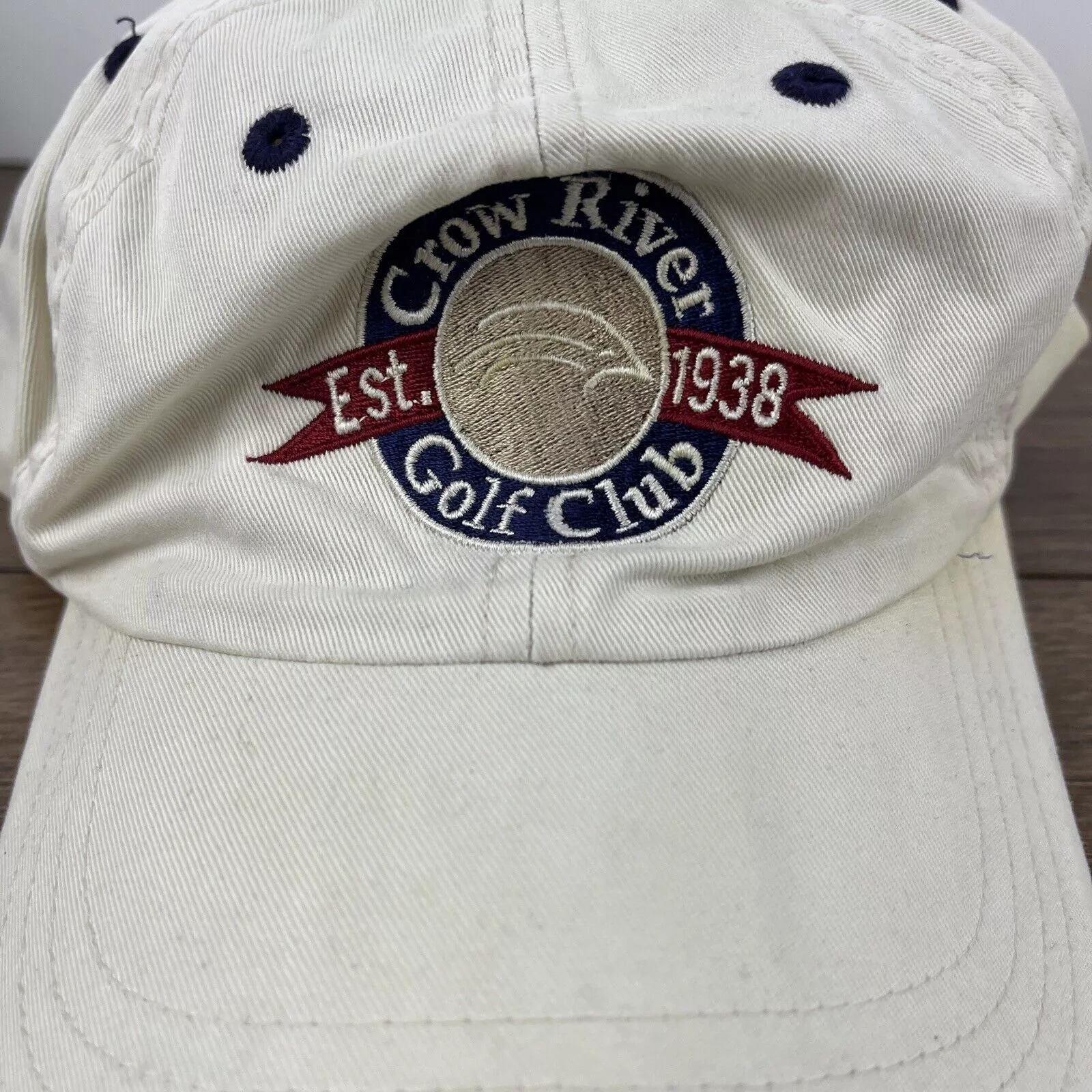 Other Hats Other Crow River Golf Club 1938 Hat Crow White Hat Adjustable Adul