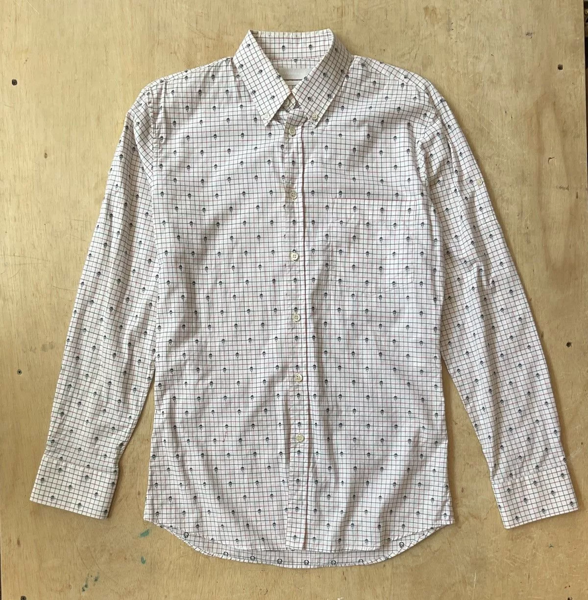 Alexander McQueen Shirts Button Ups Alexander McQueen Mini Skull Collar Shirt Size46 White