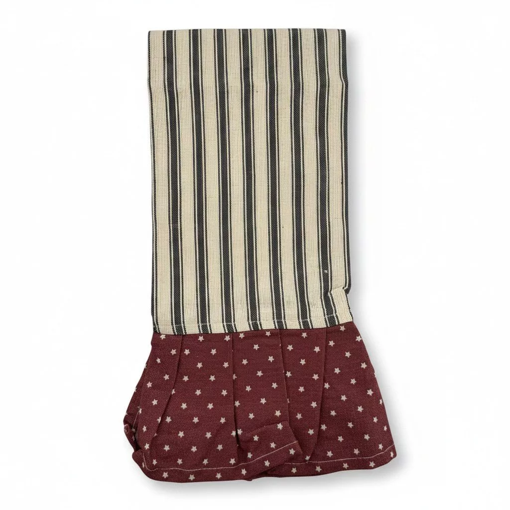 Americana Flag - Inspired Tea Towel with Ruffle Trim - Curated Home Decor