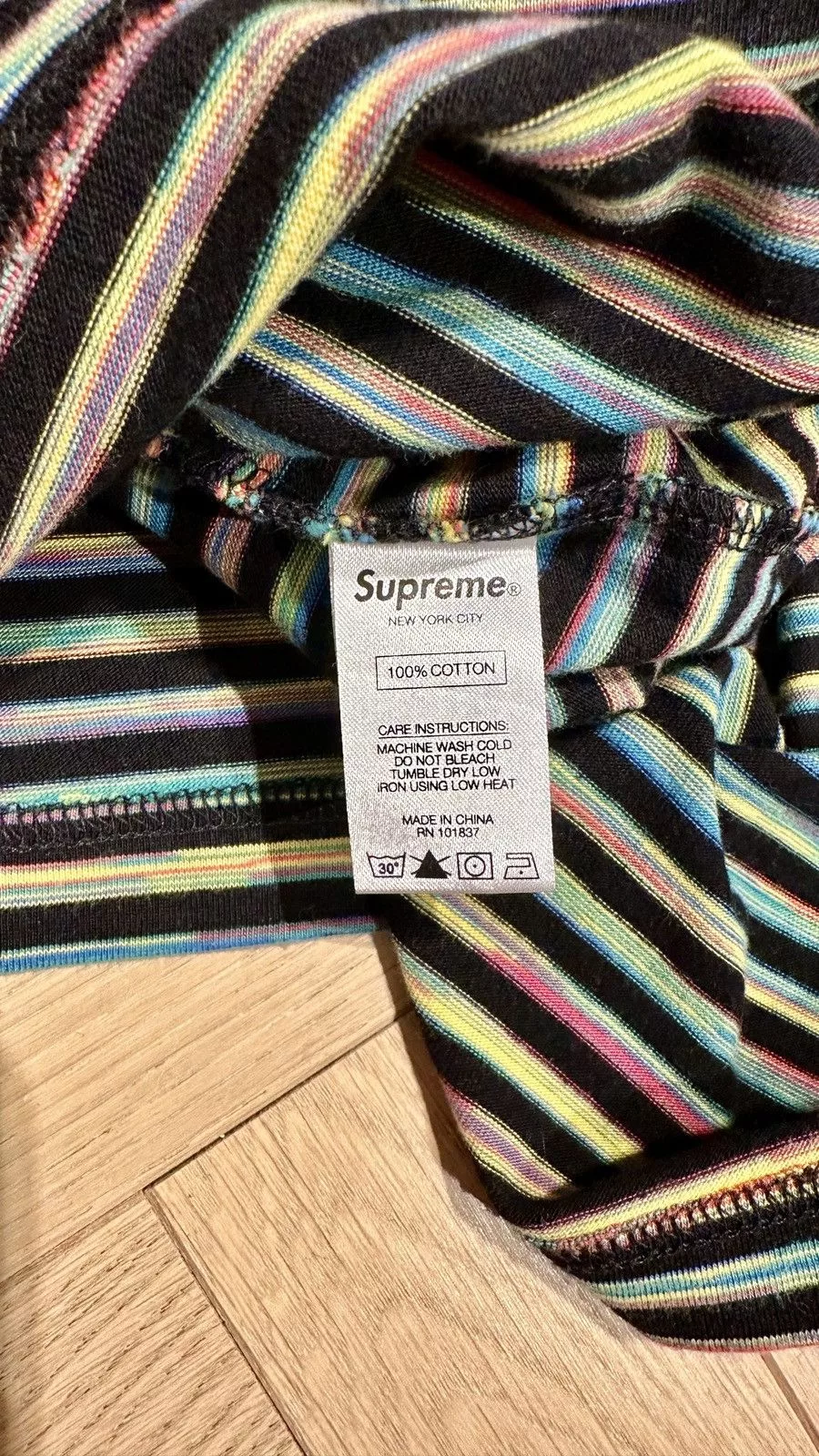 Supreme Short Sleeve T Shirts Supreme Static Stripe Top Black