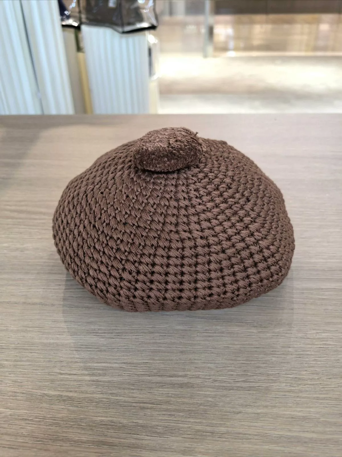 Gucci Hats Gucci Knit Beret With Pompom Brown