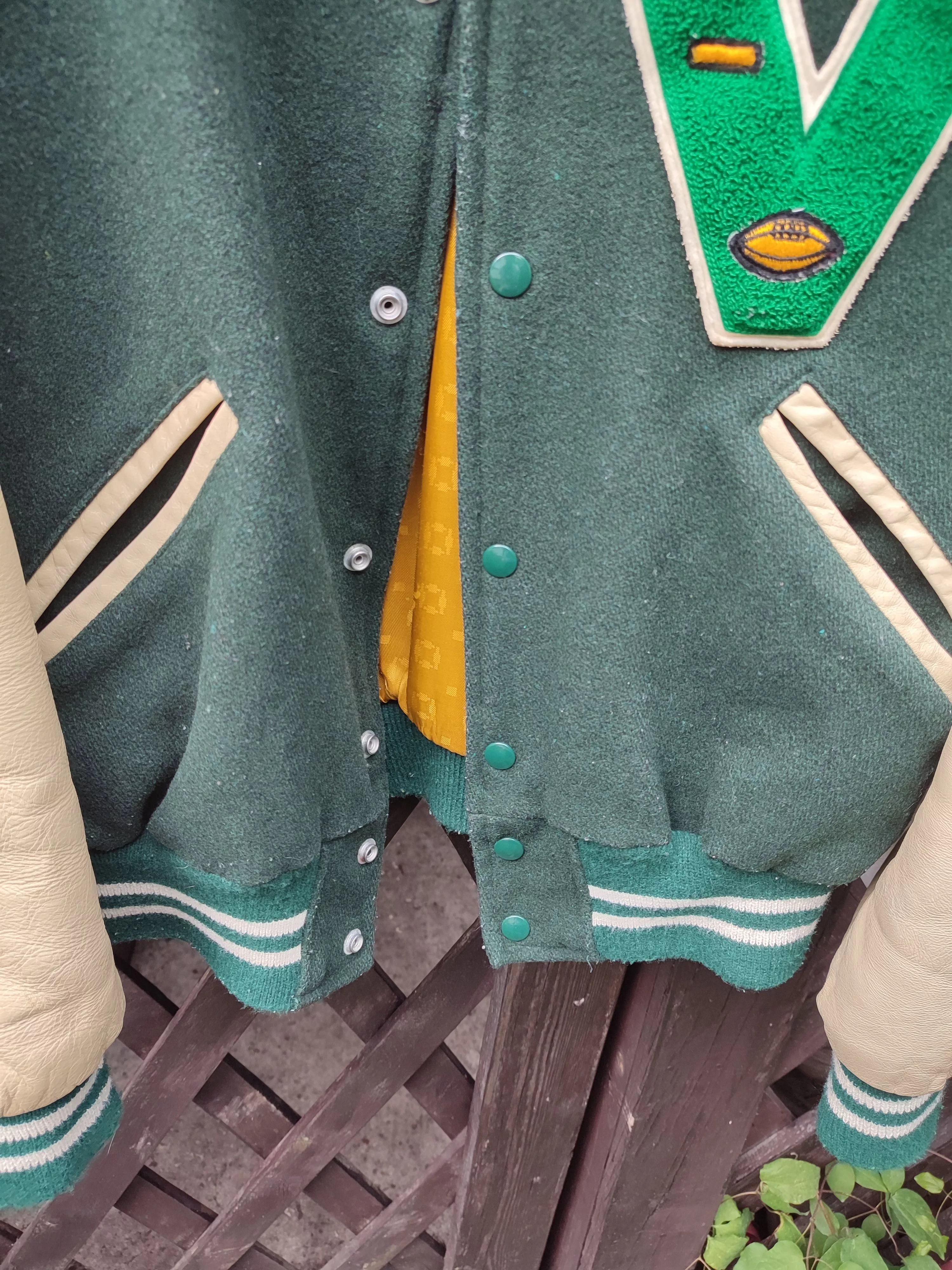 Vintage Light Jackets Vintage 70s Varsity jacket bottle green