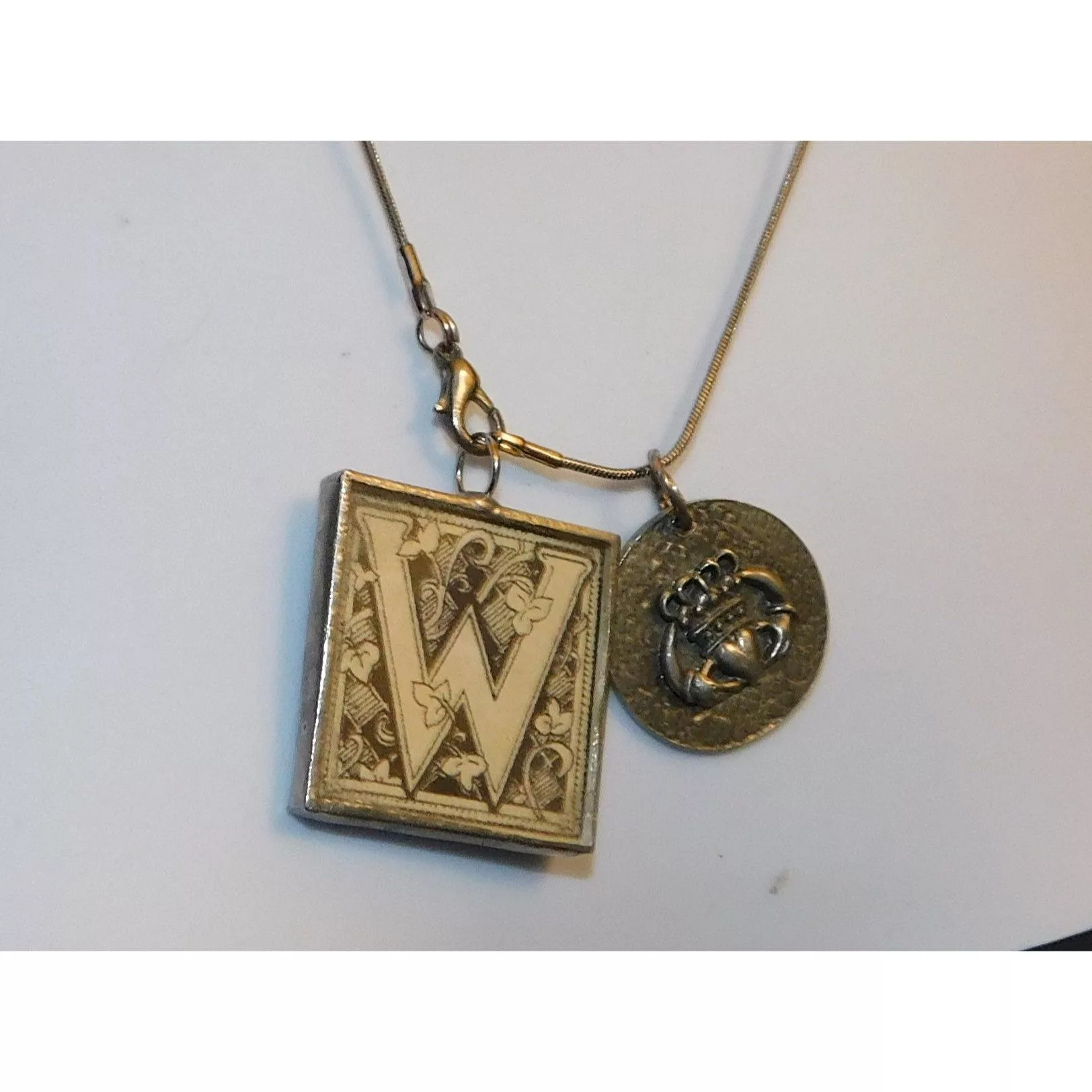Other Necklaces Other W Initial Claddagh Necklace Multi