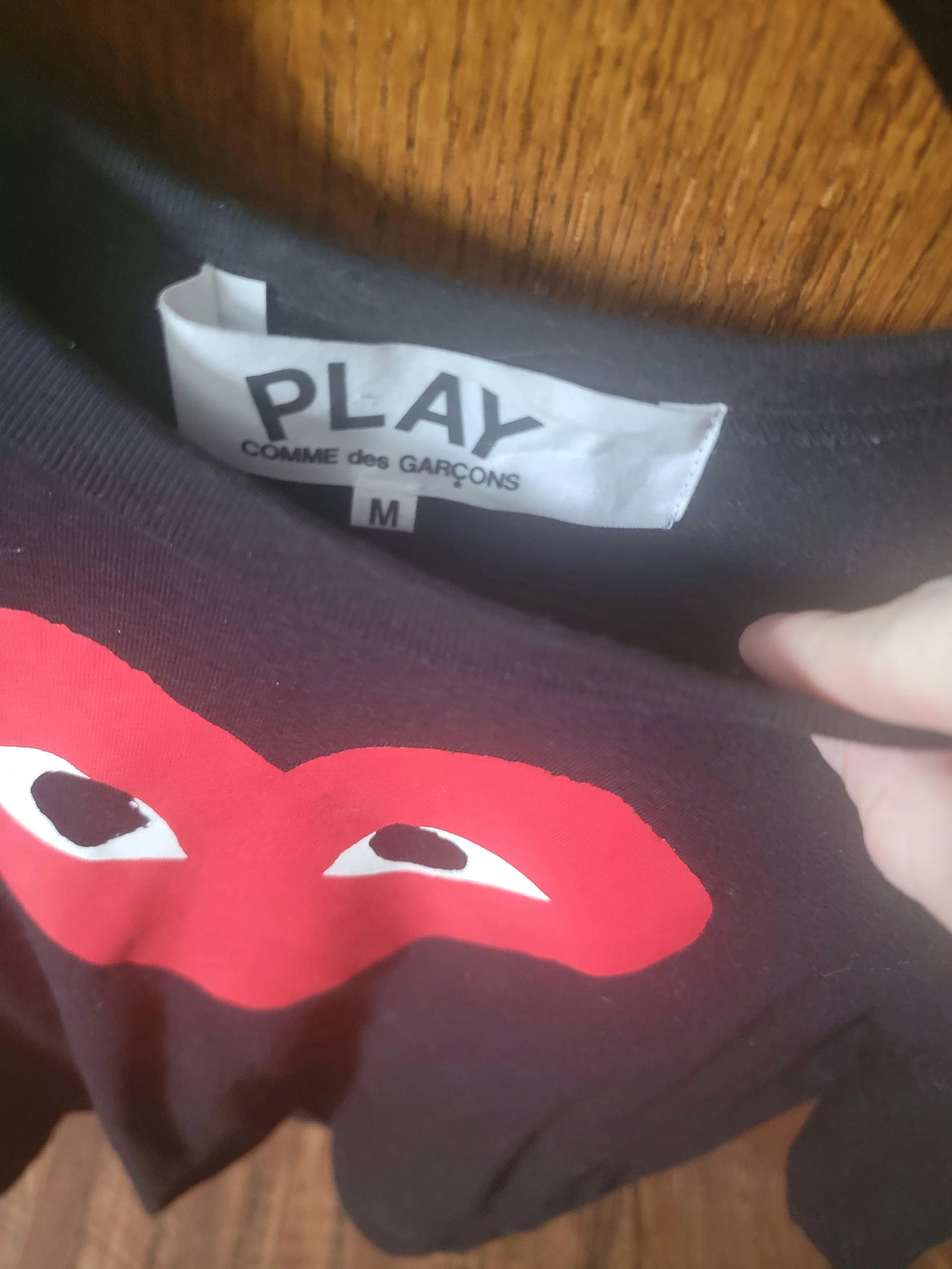 Comme des Garcons Short Sleeve T Shirts Comme des Garcons × Comme des Garcons PLAY CDG PLAY bold heart Black