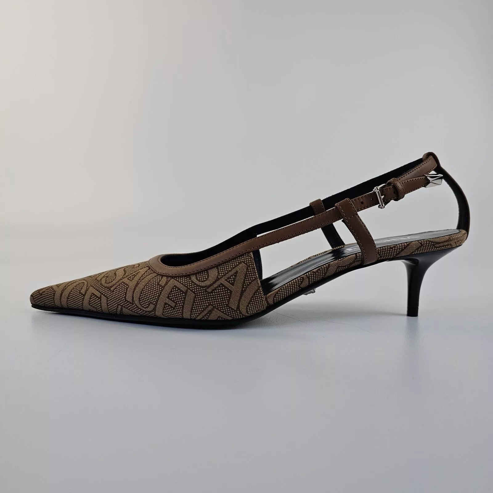 Versace Heels Versace Greca 45mm Beige Slingback Pumps New