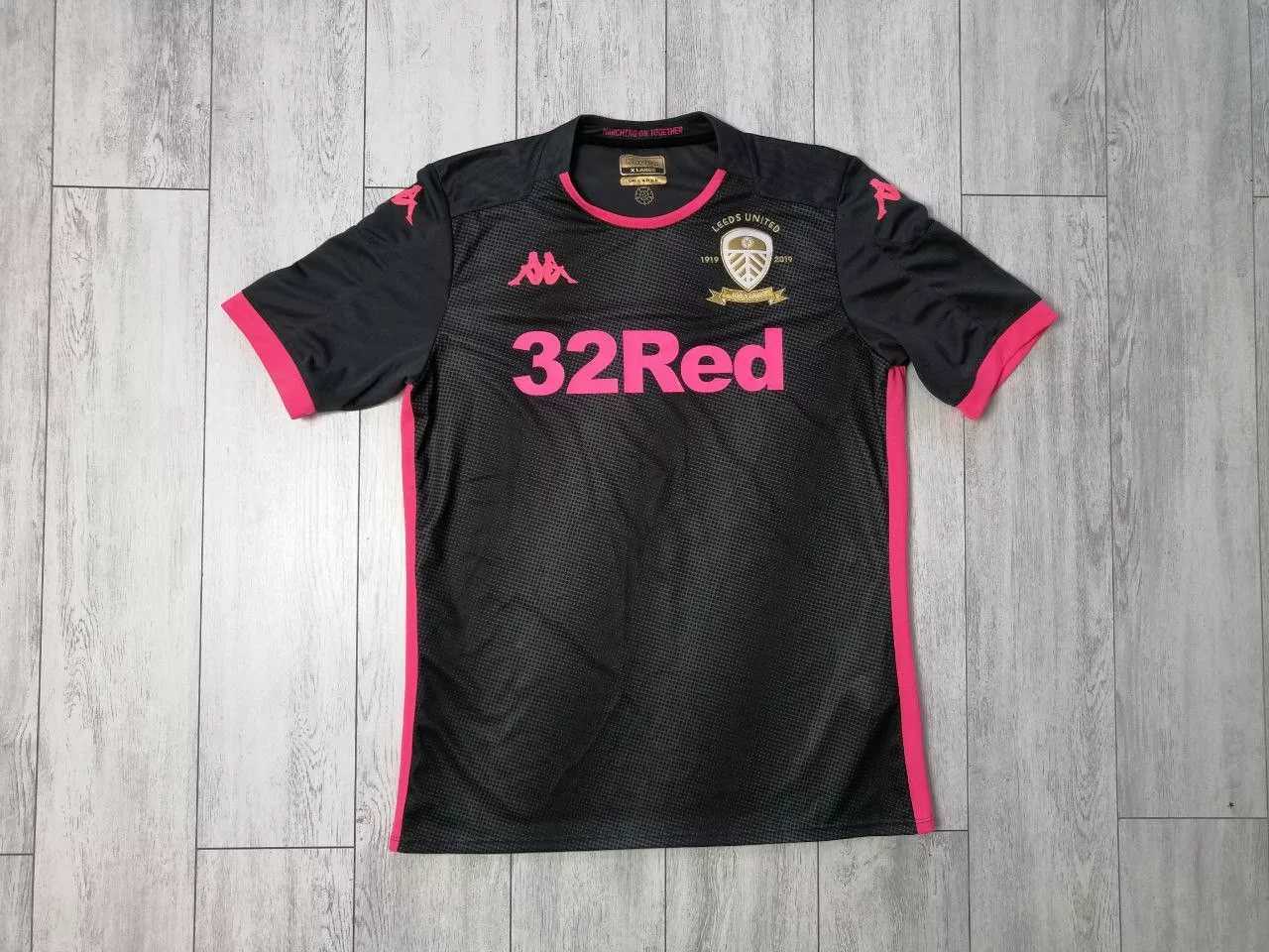 Kappa Short Sleeve T Shirts Kappa Leeds United 2019-2020 Away Football Shirt Soccer Jersey Gray