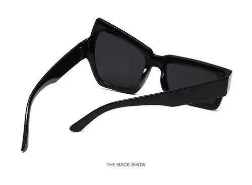 Electric Visual Sunglasses Electric Visual × Vintage Y2K Asymmetric Sunglasses (Black) Streetwear