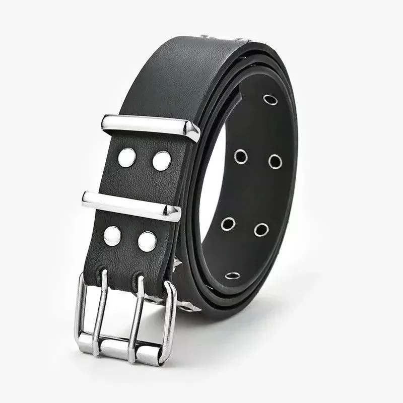 Designer Belts Designer 110cm Double Pin Belt Black