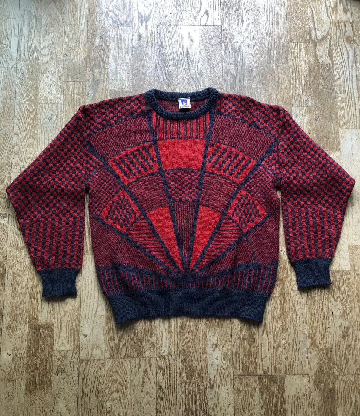 Other Sweaters Knitwear Other × Vintage PARCOURS RARE VINTAGE QUALITY DESIGNER WOOL SWEATER Red Streetwear