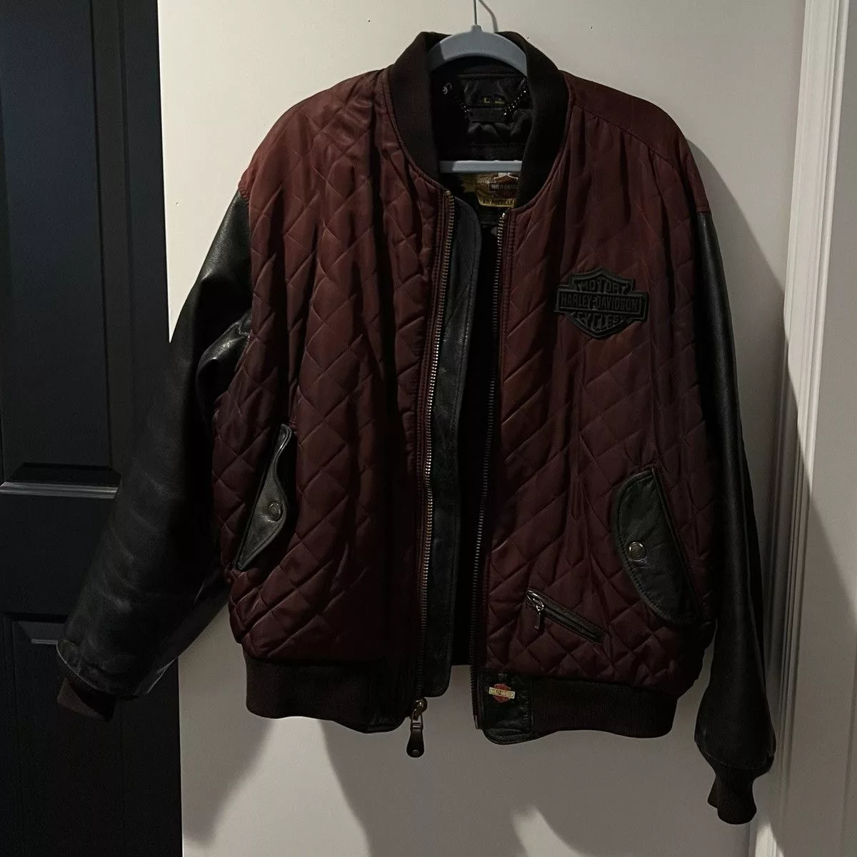 Harley Davidson Leather Jackets Harley Davidson × Vintage Harley Davidson Quilted Leather Jacket Black