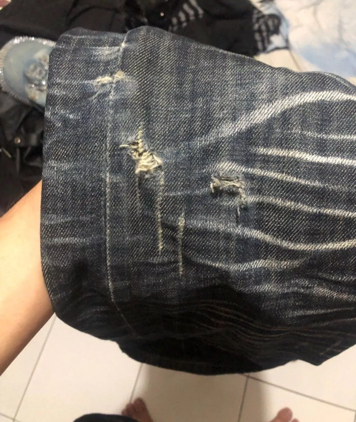 semanticdesign Denim semanticdesign Semantic Design Faded Flare Denim Pants Blue