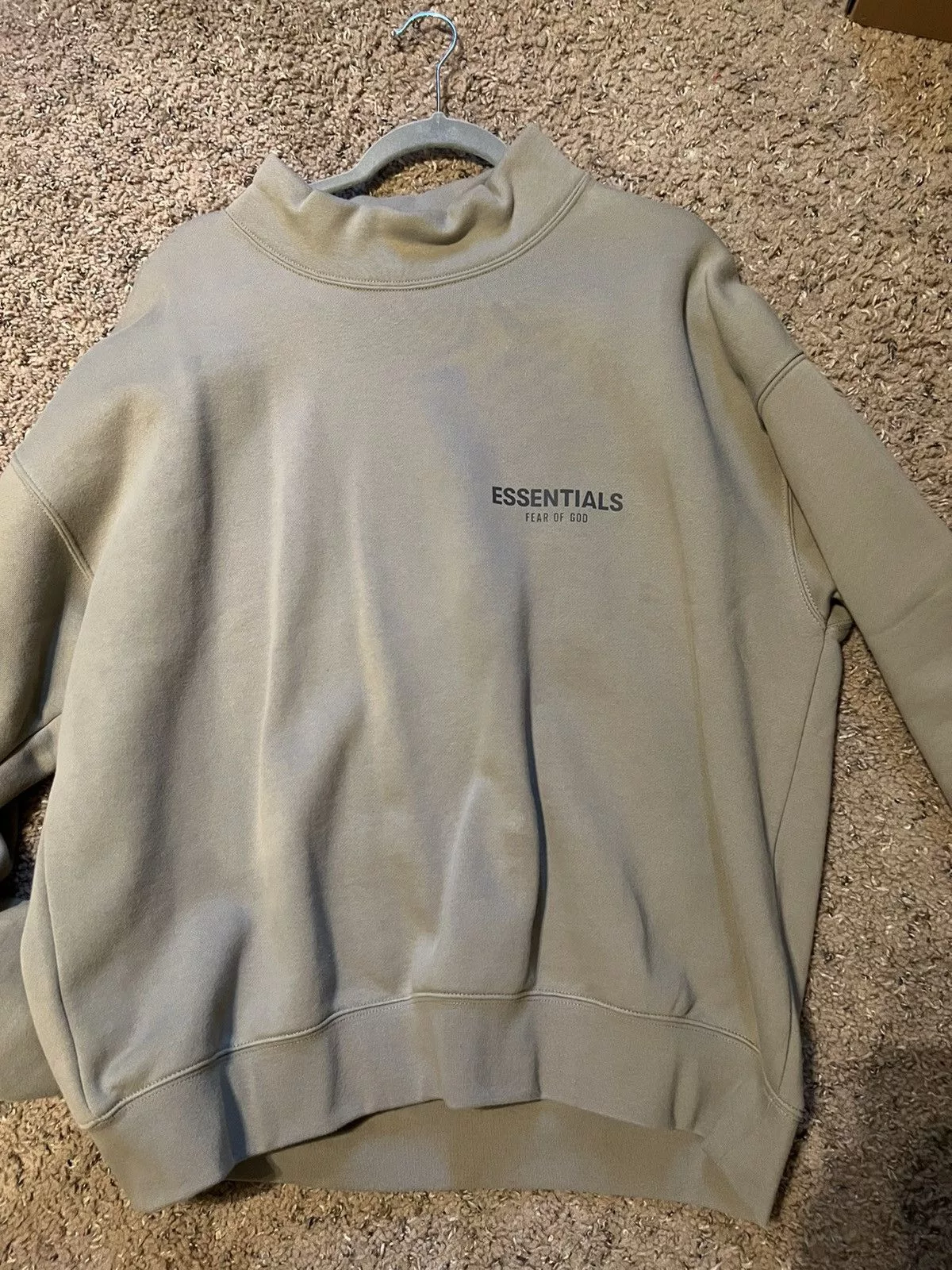 Essentials Sweatshirts Hoodies ESSENTIALS Grey Mock Neck Pullover Gray