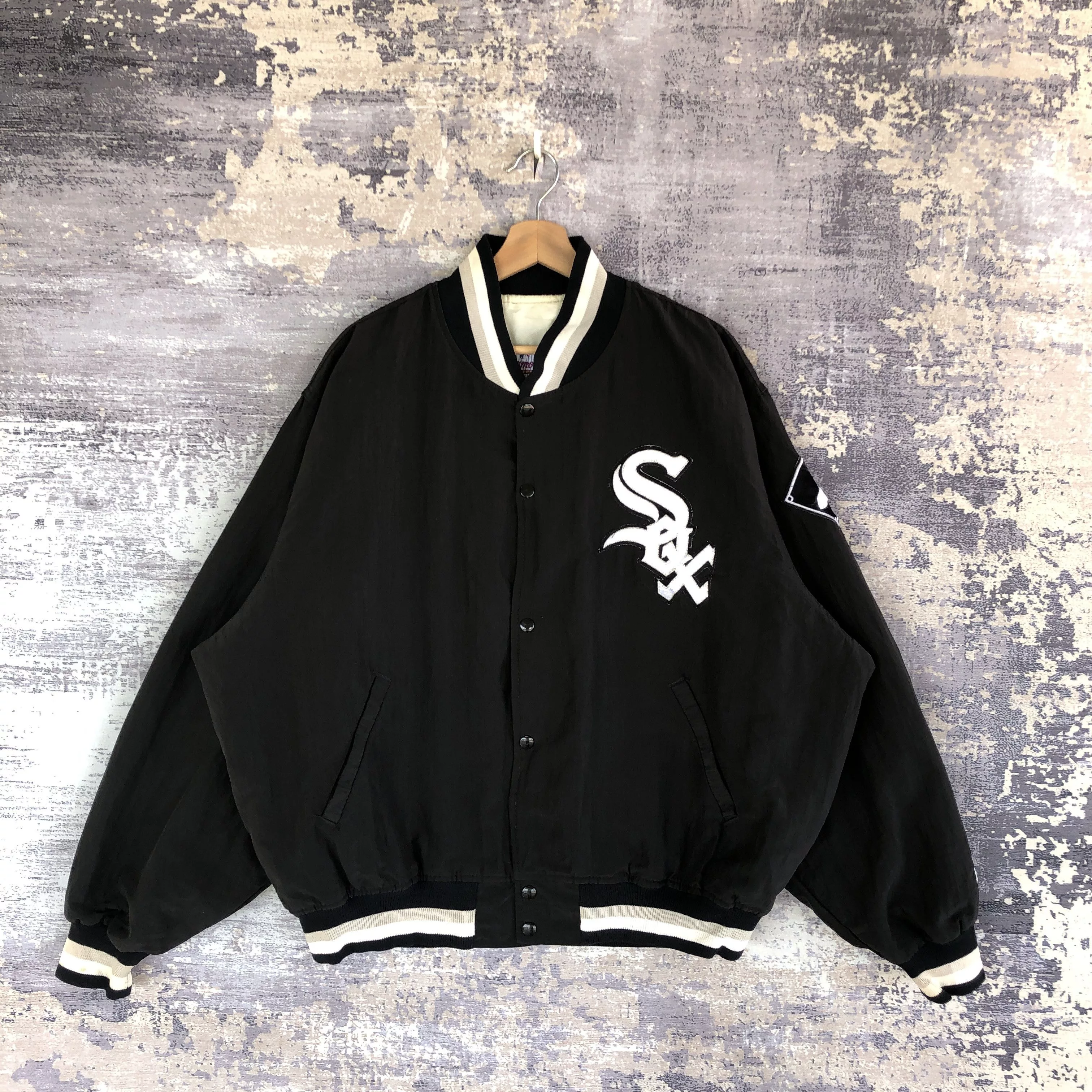 MLB Light Jackets MLB × Vintage Chicago White Sox Baseball Jacket MLB Varsity Jacket Multi