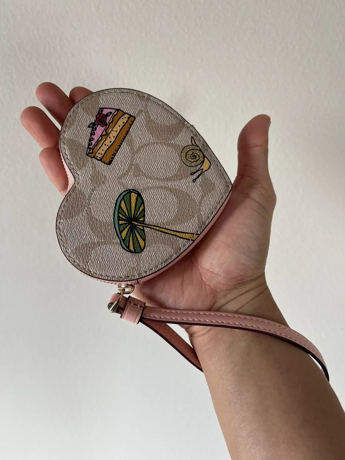 Coach Wallets Coach heart coin case Pink