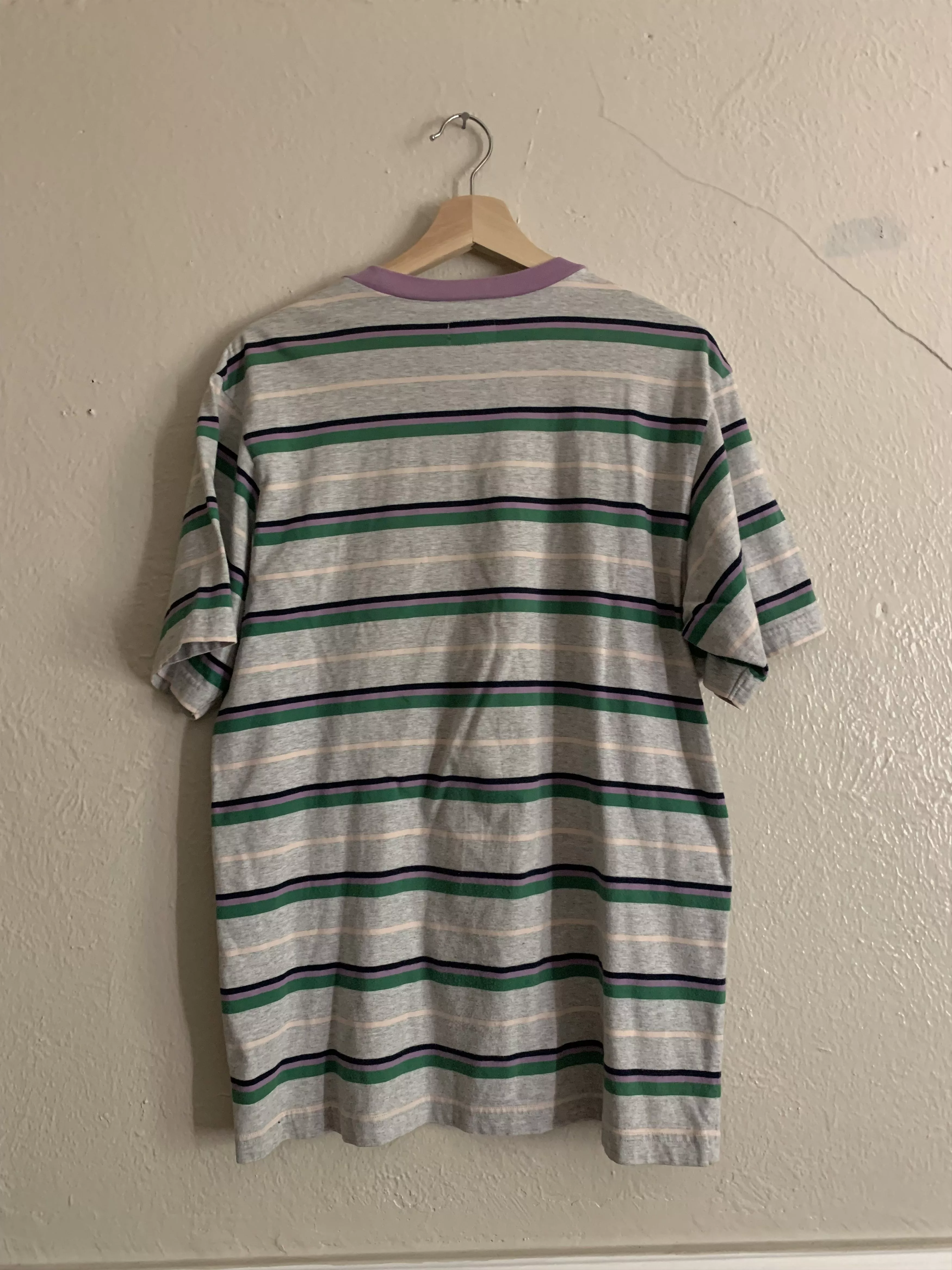 Supreme Short Sleeve T Shirts Supreme Heather Stripe Top Size M Black