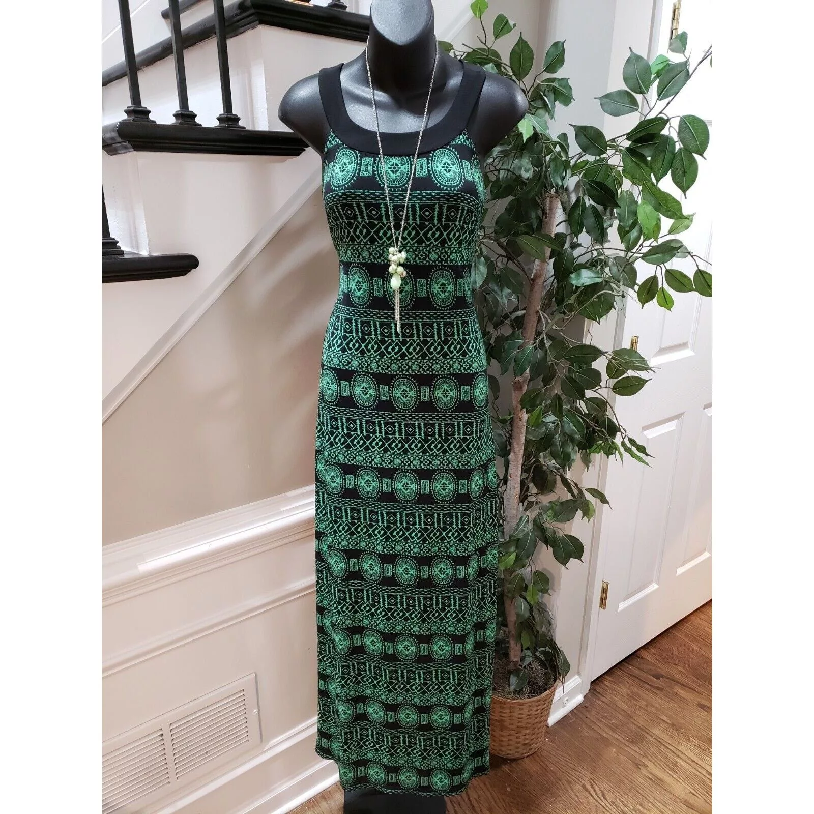 Other Maxi Dresses Other AB Studio Polyester Round Neck Sleeveless Long Maxi Dress XS Multi