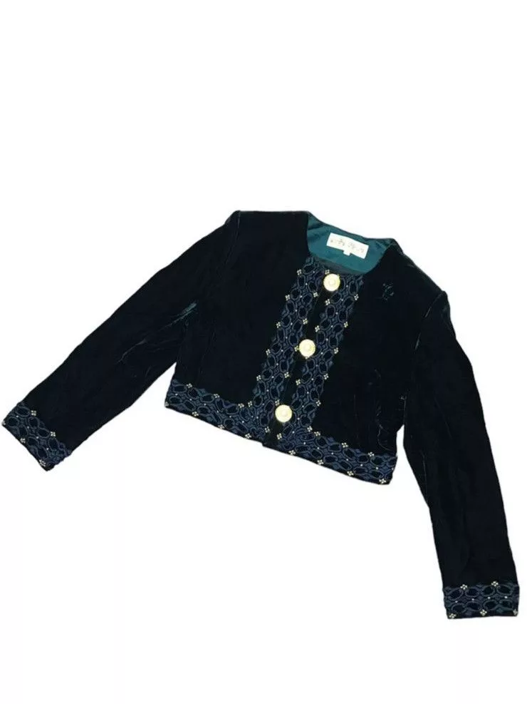Givenchy Blazers Givenchy Green Velvet Embellished Jacket Vintage