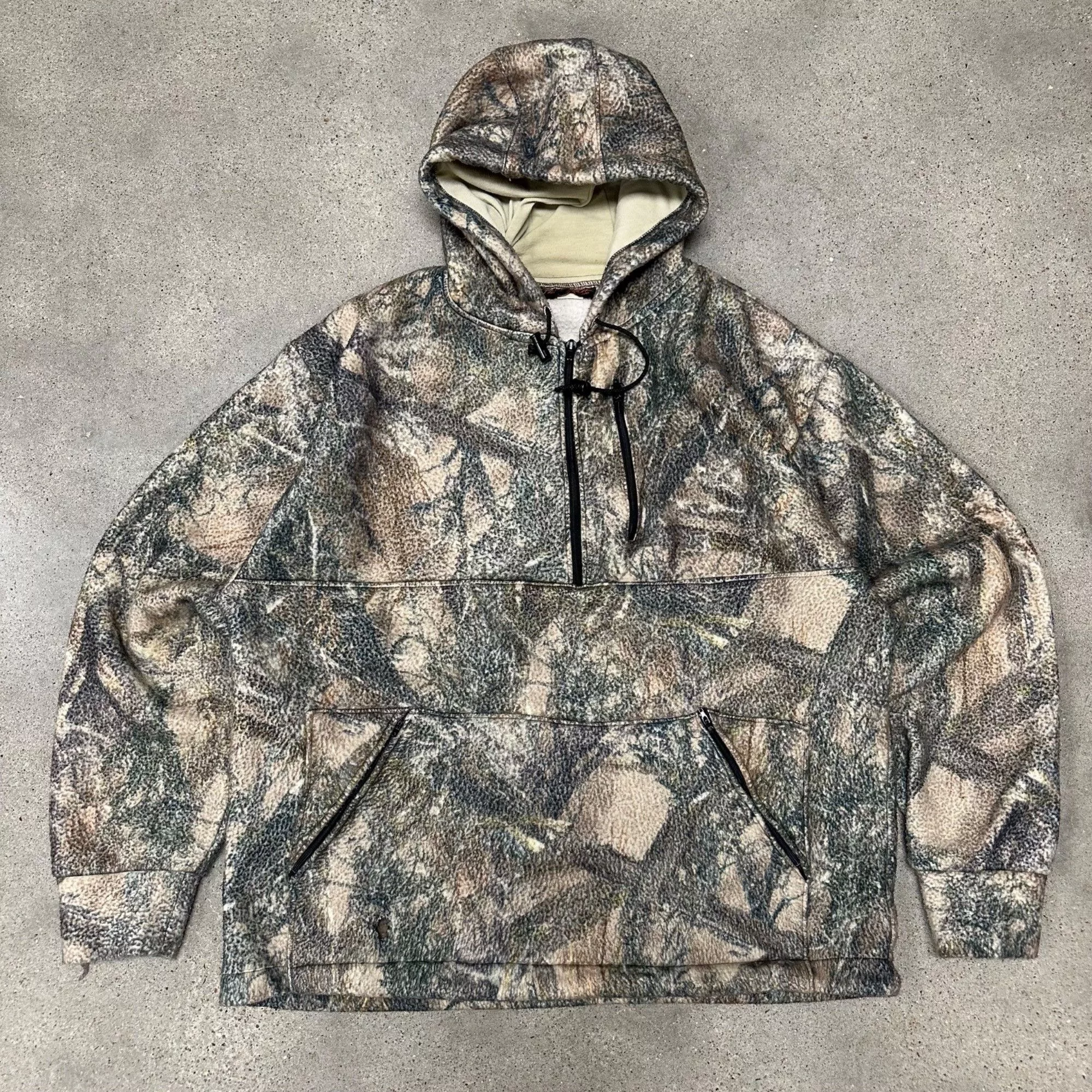 Vintage Light Jackets Vintage True Timber Camo Anorak Fleece Pullover Jacket Multi
