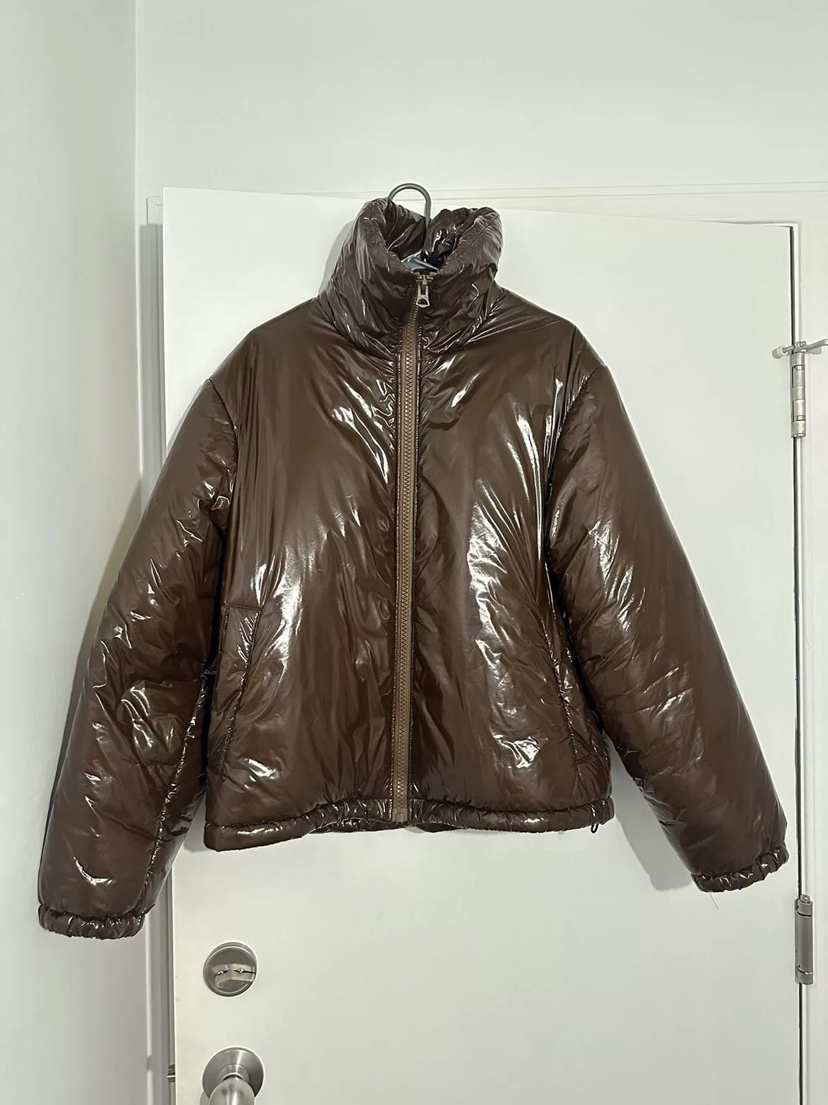 Acne Studios Light Jackets Acne Studios Brown Puffer Jacket 2021 « FACE » Collection