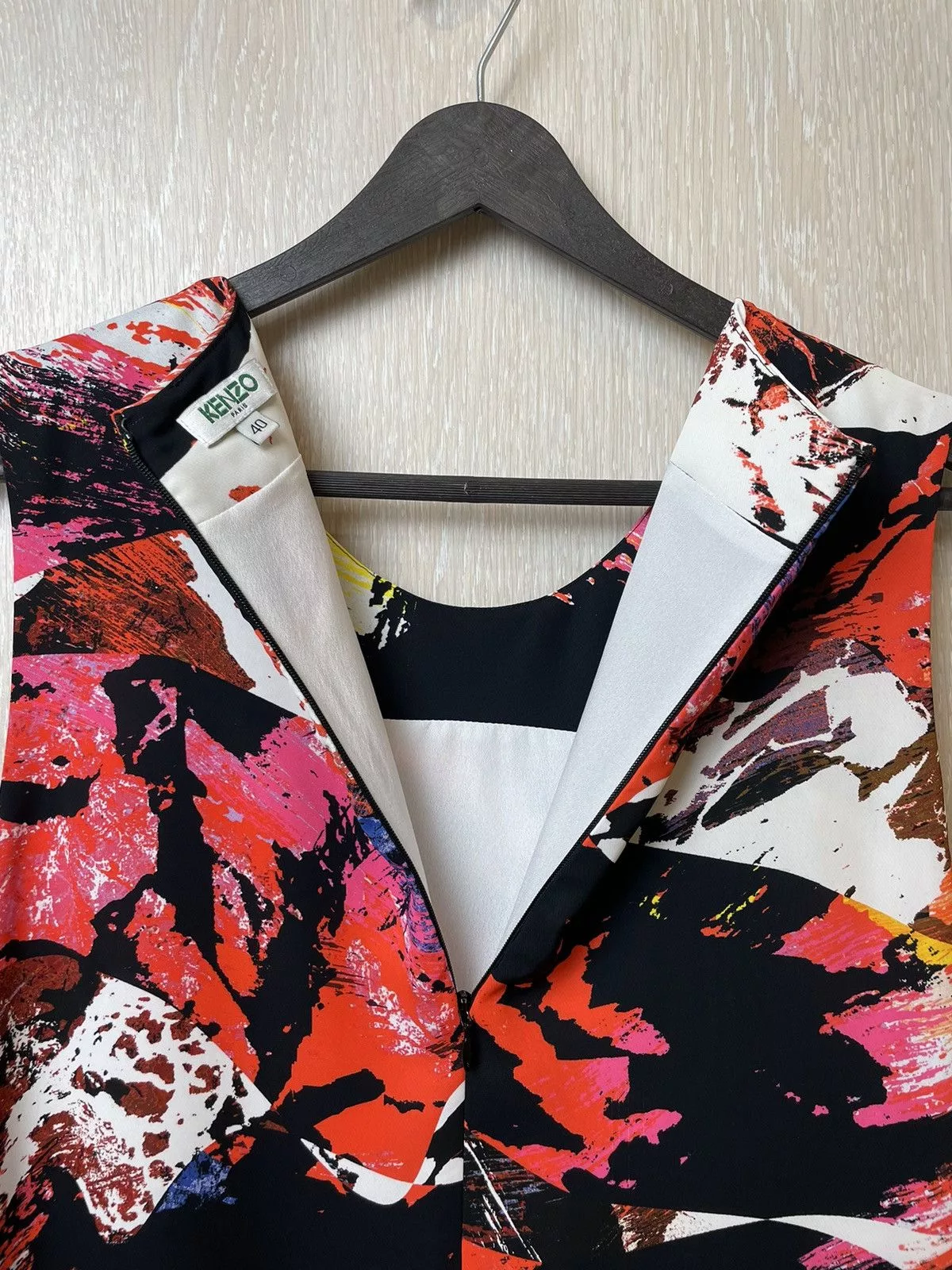 Designer Mini Dresses Designer × Kenzo KENZO Sleeveless Abstract Mini Dress Multi