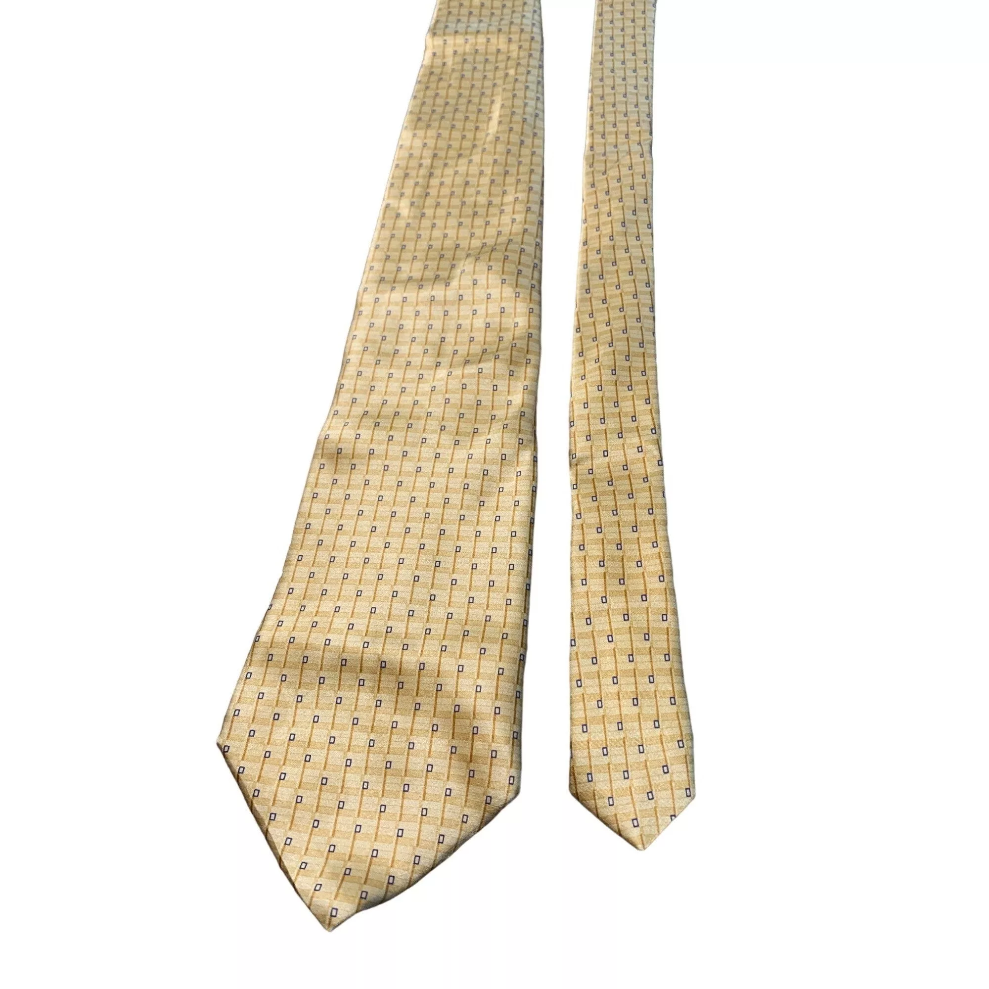 Stafford Ties Pocketsquares Stafford Mens Yellow Tie 100 Percent Imported Silk Geometric