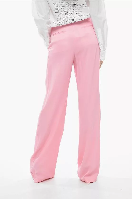 MSGM Pants MSGM og1mm0724 Single Pleated Palazzo Pants in Pink