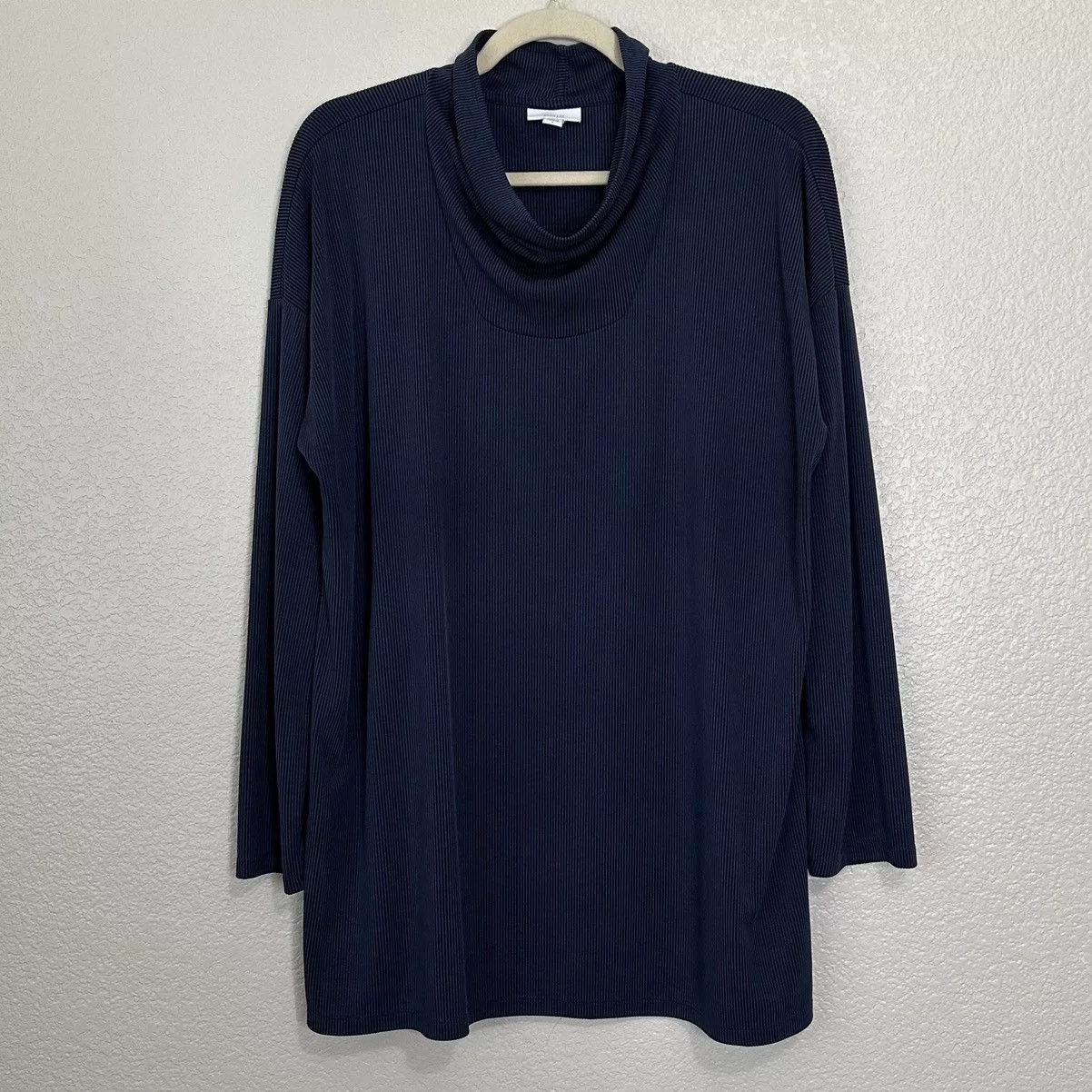 Other Sweaters Other J. Jill Purejill Tencel Blend Cowl Neck Textured Tunic Top Blue
