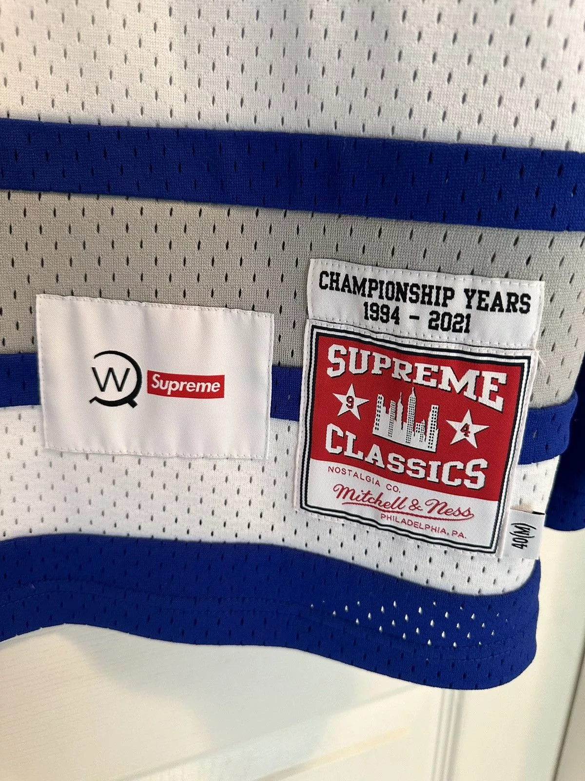 Supreme Jerseys Supreme × Wtaps Supreme WTAPS Mitchell & Ness Hockey Jersey Blue