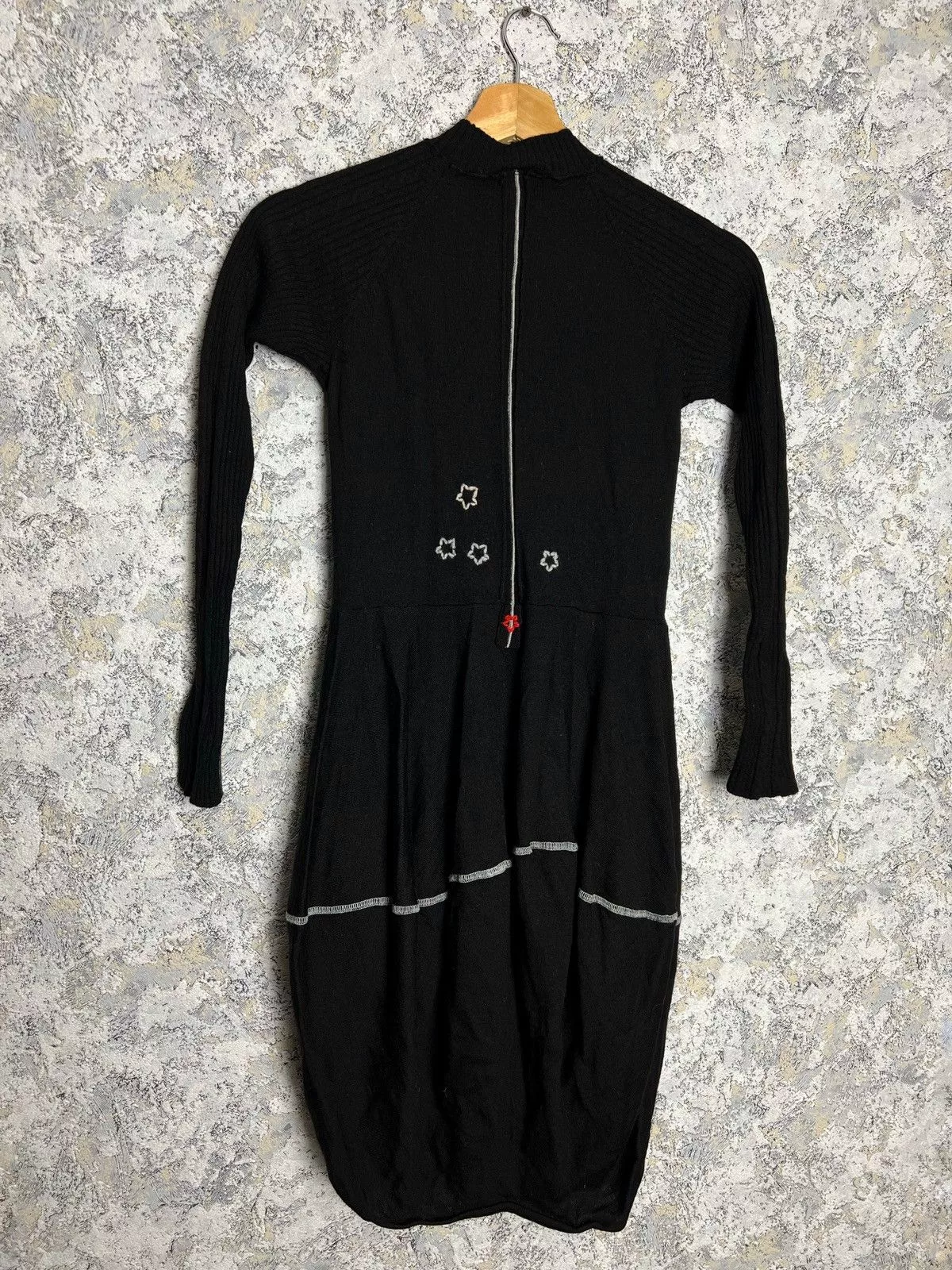 Designer Midi Dresses Designer × Marithe + Francois Girbaud Marithe Francois Girbaud Wool Dress Black Size Medium Luxury