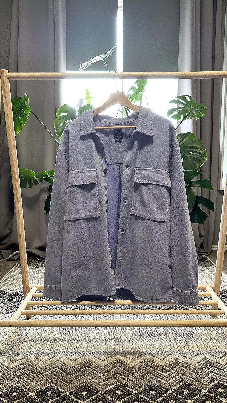 Zara Shirts Button Ups ZARA Utility Button Down Blue