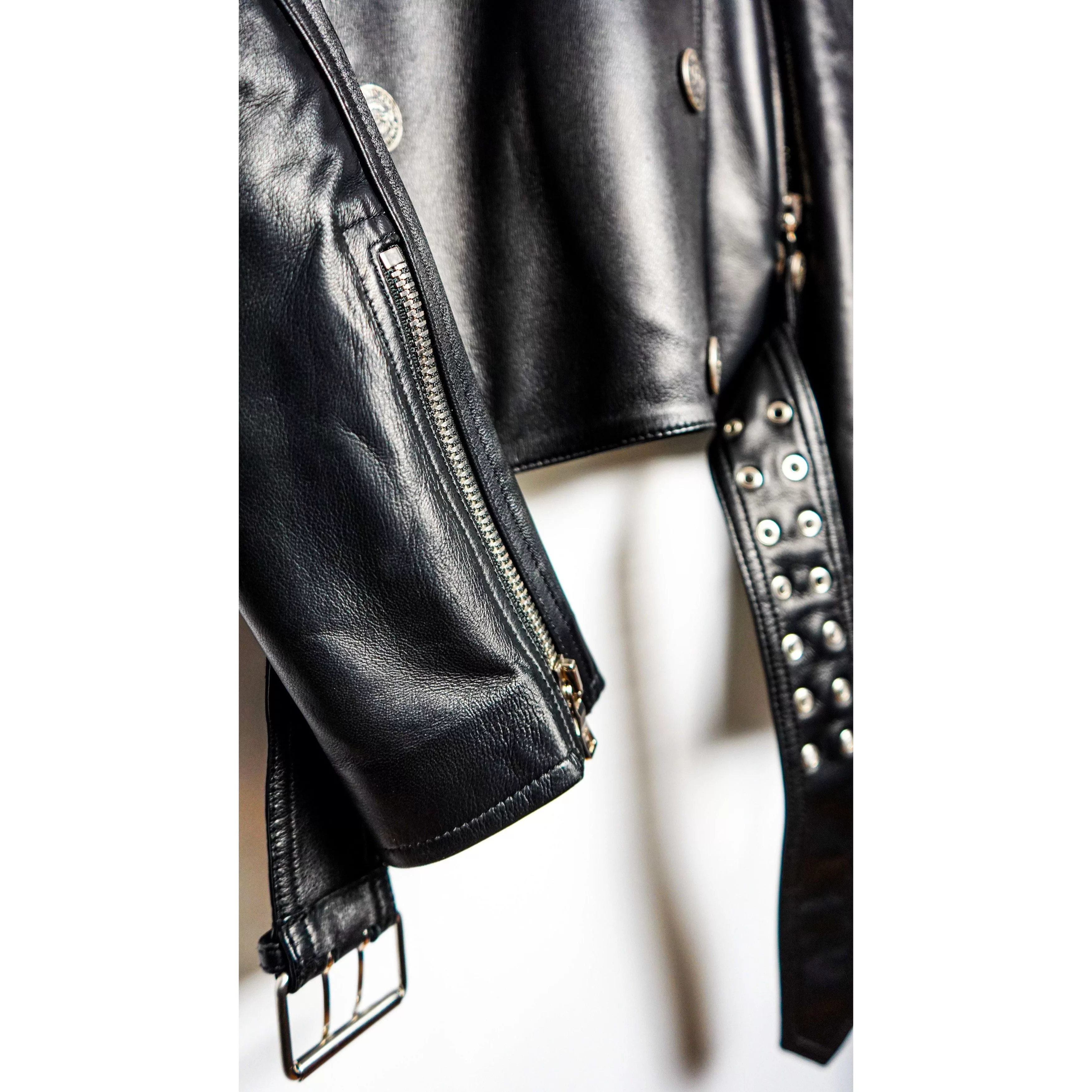 Balmain Jackets BALMAIN Calfskin biker jacket Black