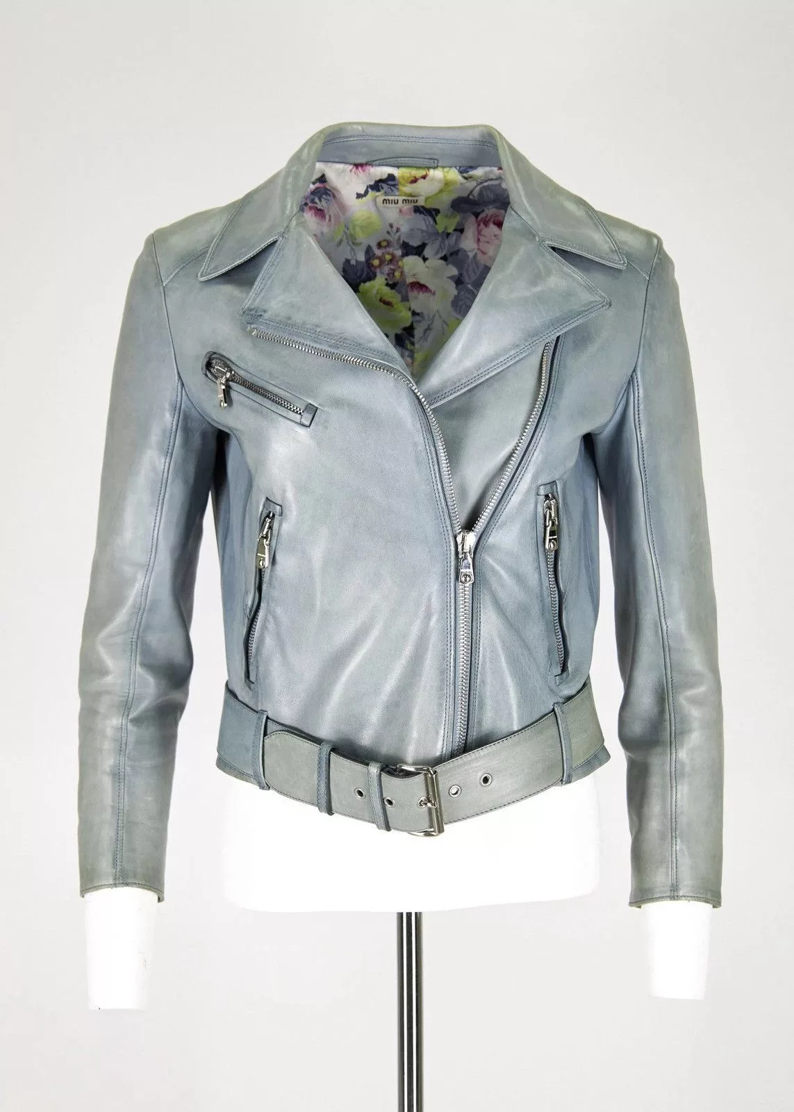 Miu Miu Leather Jackets Miu Miu Leather cropped jacket Blue