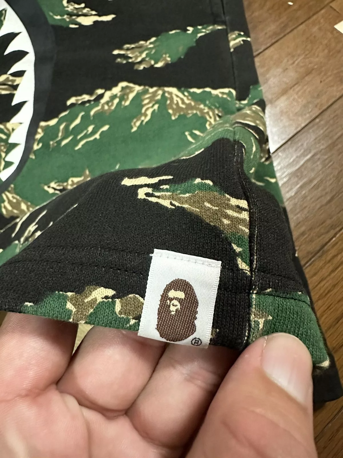 Bape Shorts Shark Tiger Camo Green