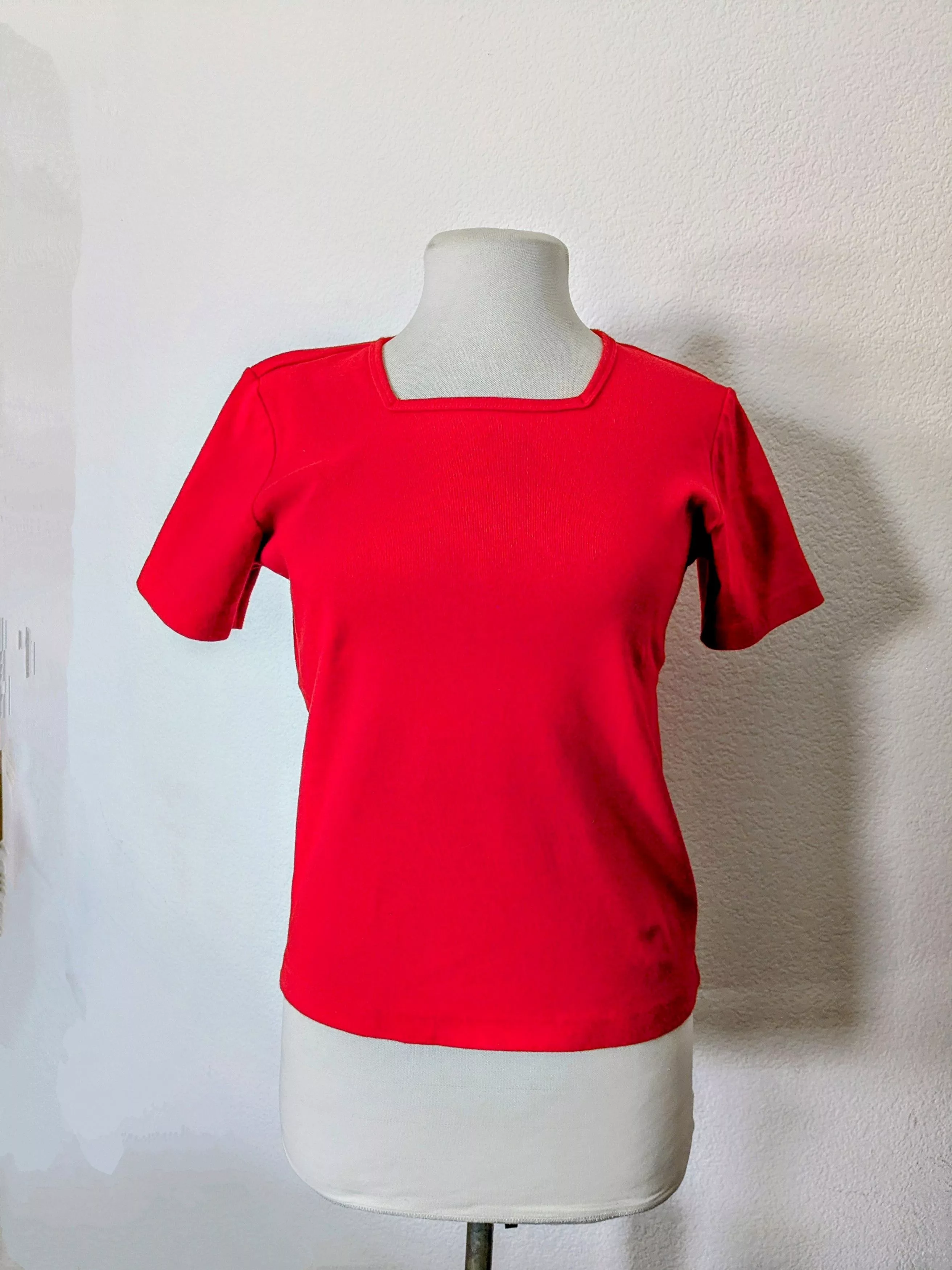Designer Short Sleeve T Shirts Designer Charter Club Top Womens Pullover Shirt Blouse Pima Red Multi