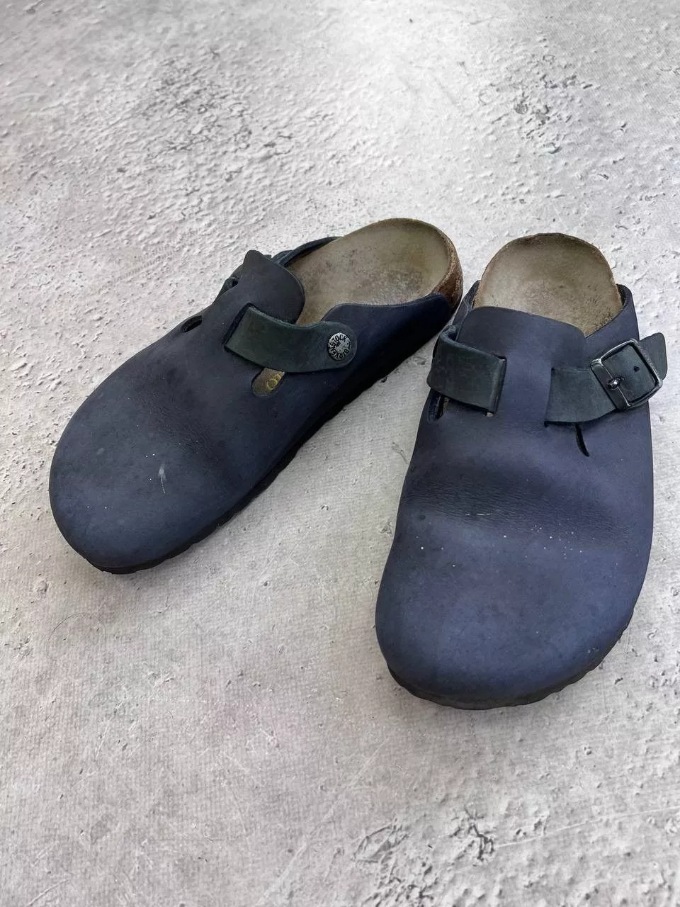 Birkenstock Sandals Birkenstock Boston Suede Faded leather sandals Clogs Blue Vintage