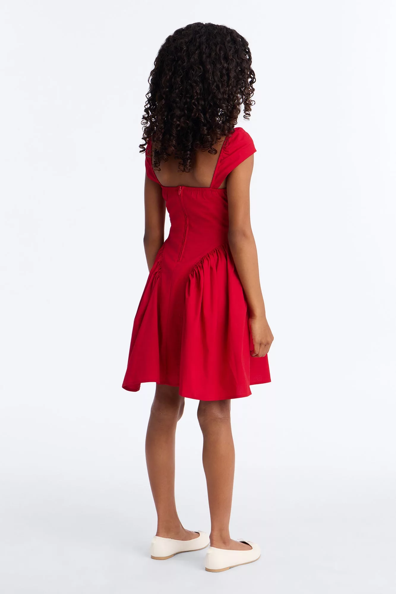 Mini Cleodora Poplin Mini Dress - Red
