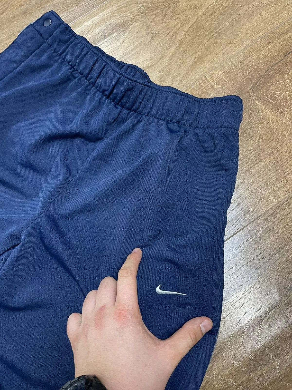 Nike Sweatpants Joggers Nike × Vintage Vintage Nike Y2K Style Blue Drill Side Buttons Sweatpants Streetwear