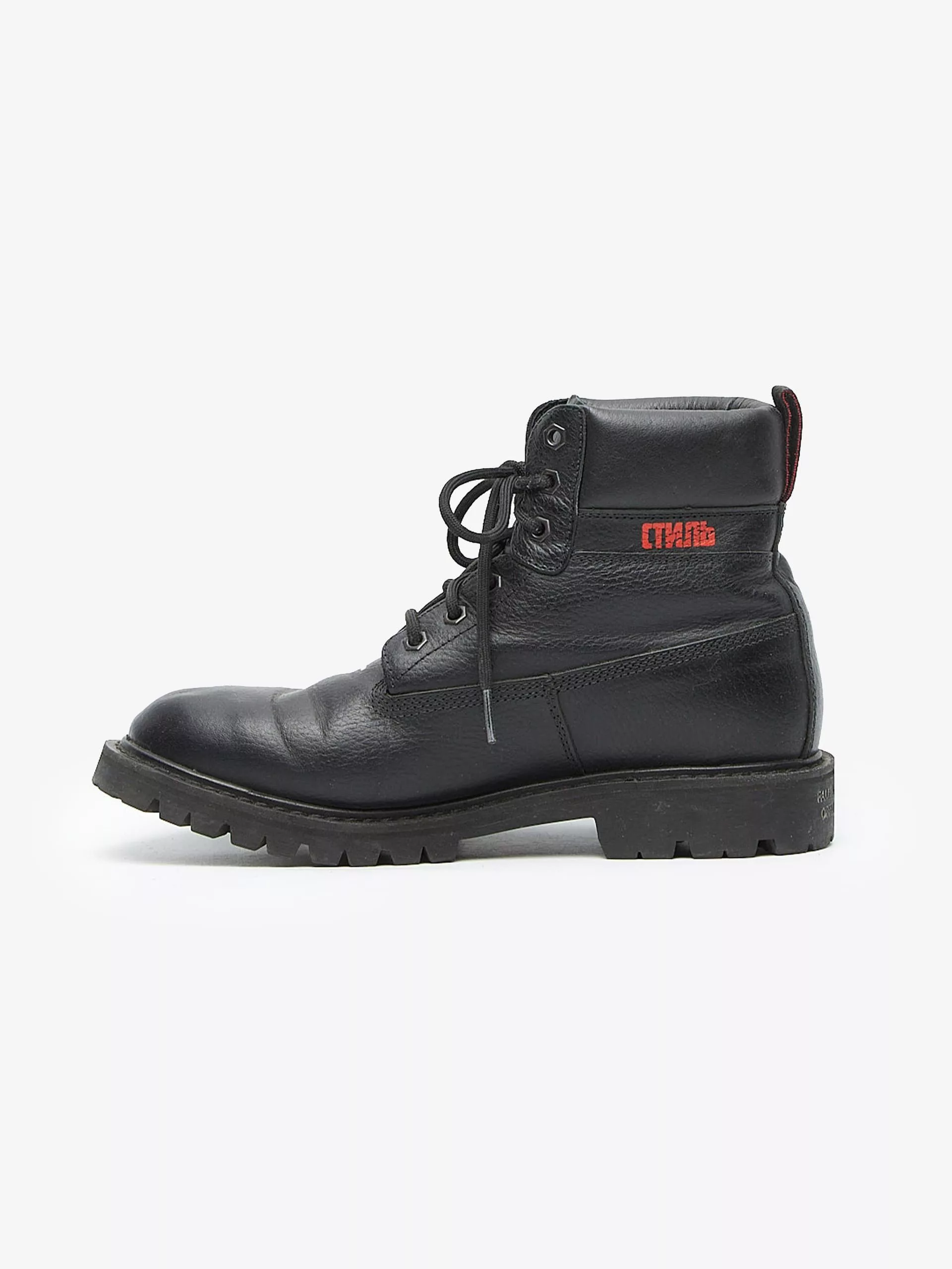 Heron Preston Boots Heron Preston Black Logo Printed High Leather Boots