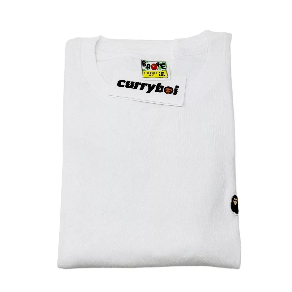 Bape Short Sleeve T Shirts BAPE Ape Head One Point Tee White