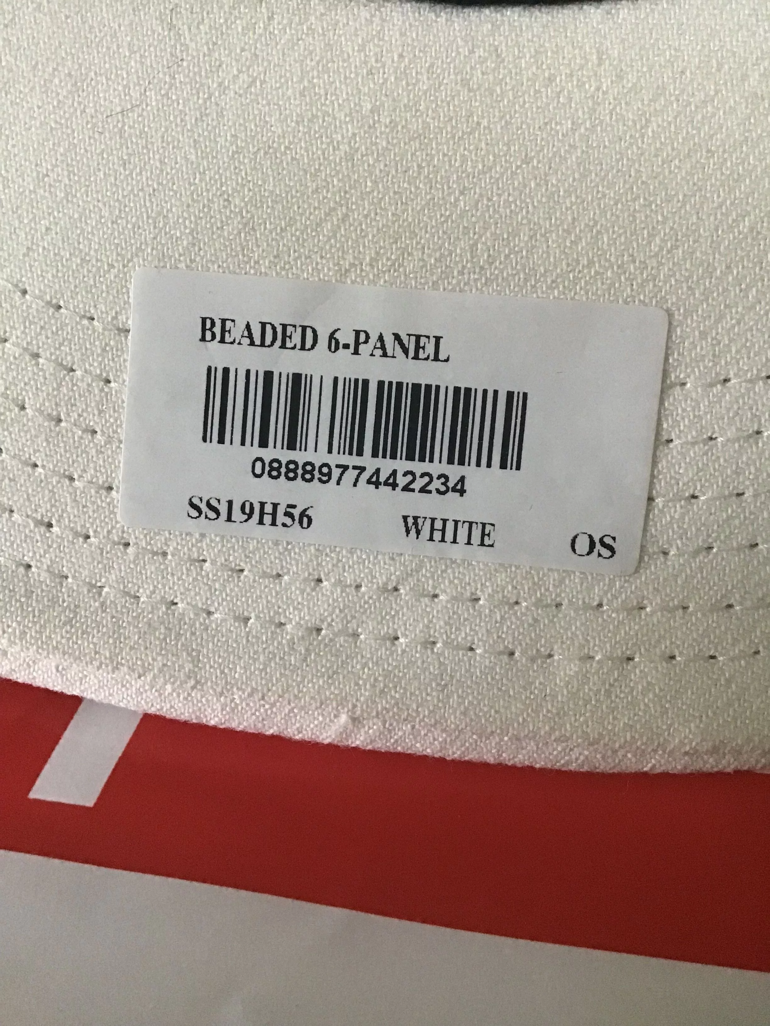 Supreme Hats Supreme Beaded 6 Panel NWT White