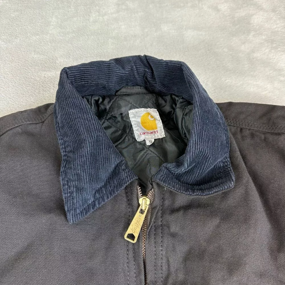 Carhartt Bombers Carhartt Re-work Detroit Black Jacket Navy Blue Collar Men