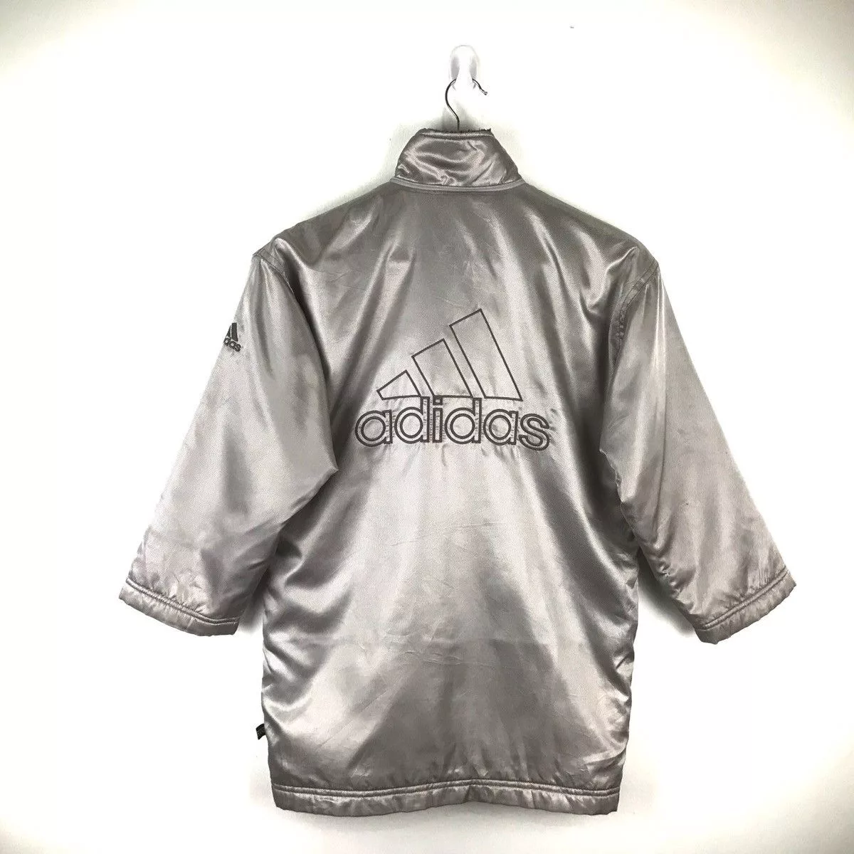 Adidas Light Jackets Vintage Adidas Zipper Button Up Medium Size Grey Jacket Gray Sportswear